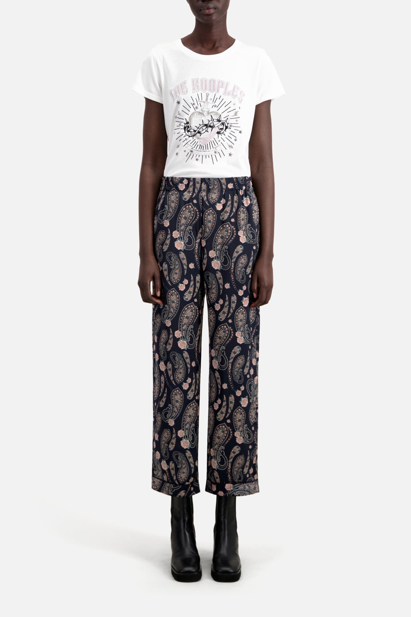 LOOSE PANTS BLACK/PINK 2