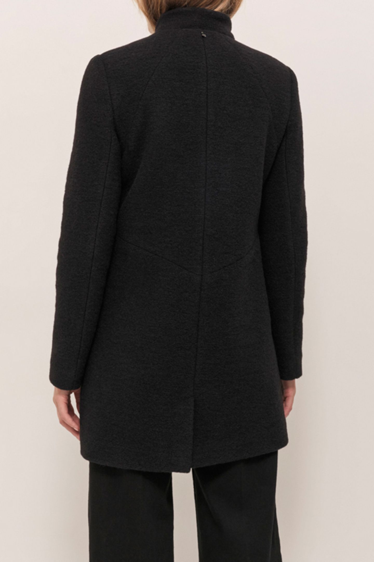 DOFFEN - STRAIGHT BLACK BOILED WOOL COAT 2