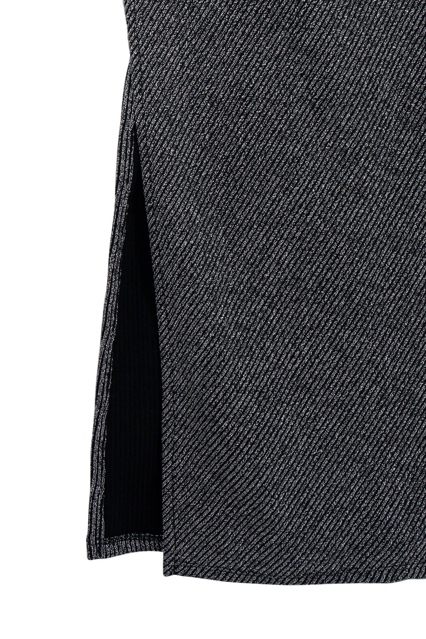 RIBBED LUREX MESH SILVER MAXI DRESS 8