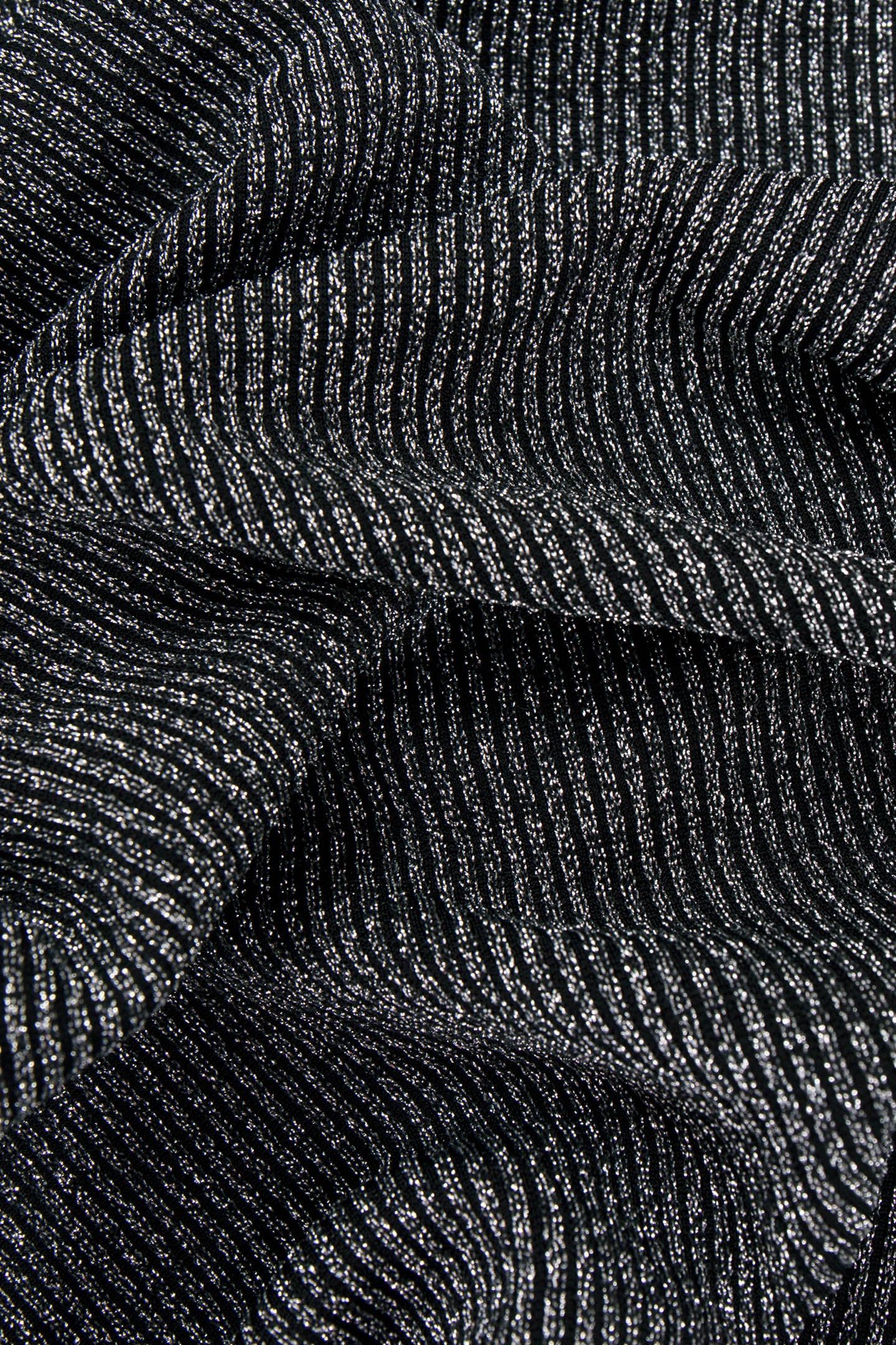 RIBBED LUREX MESH SILVER MAXI DRESS 9