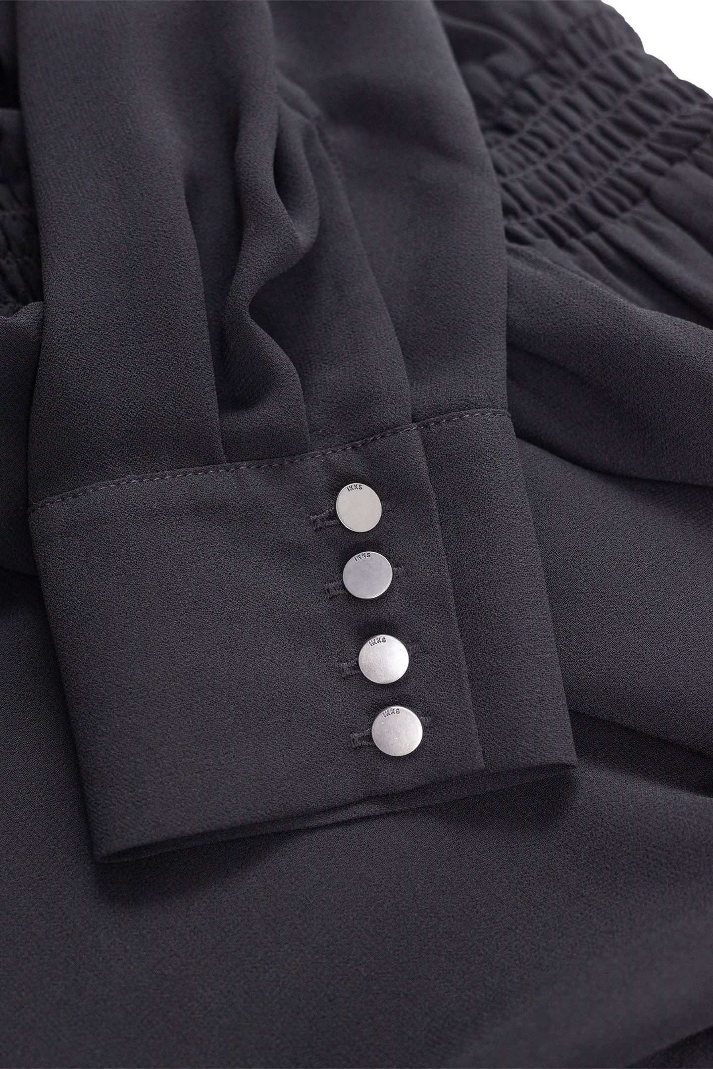 BLACK LONG DRESS WITH LAVALLIÈRE COLLAR 4