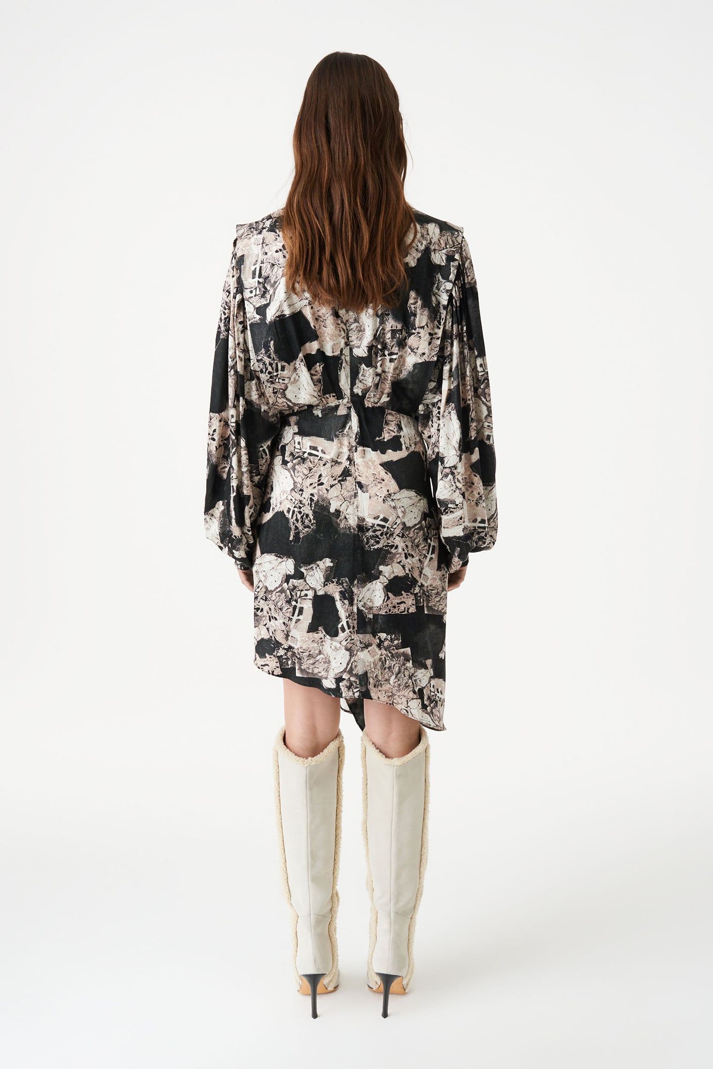 NIRVELI DRESS BLACK/BEIGE 3