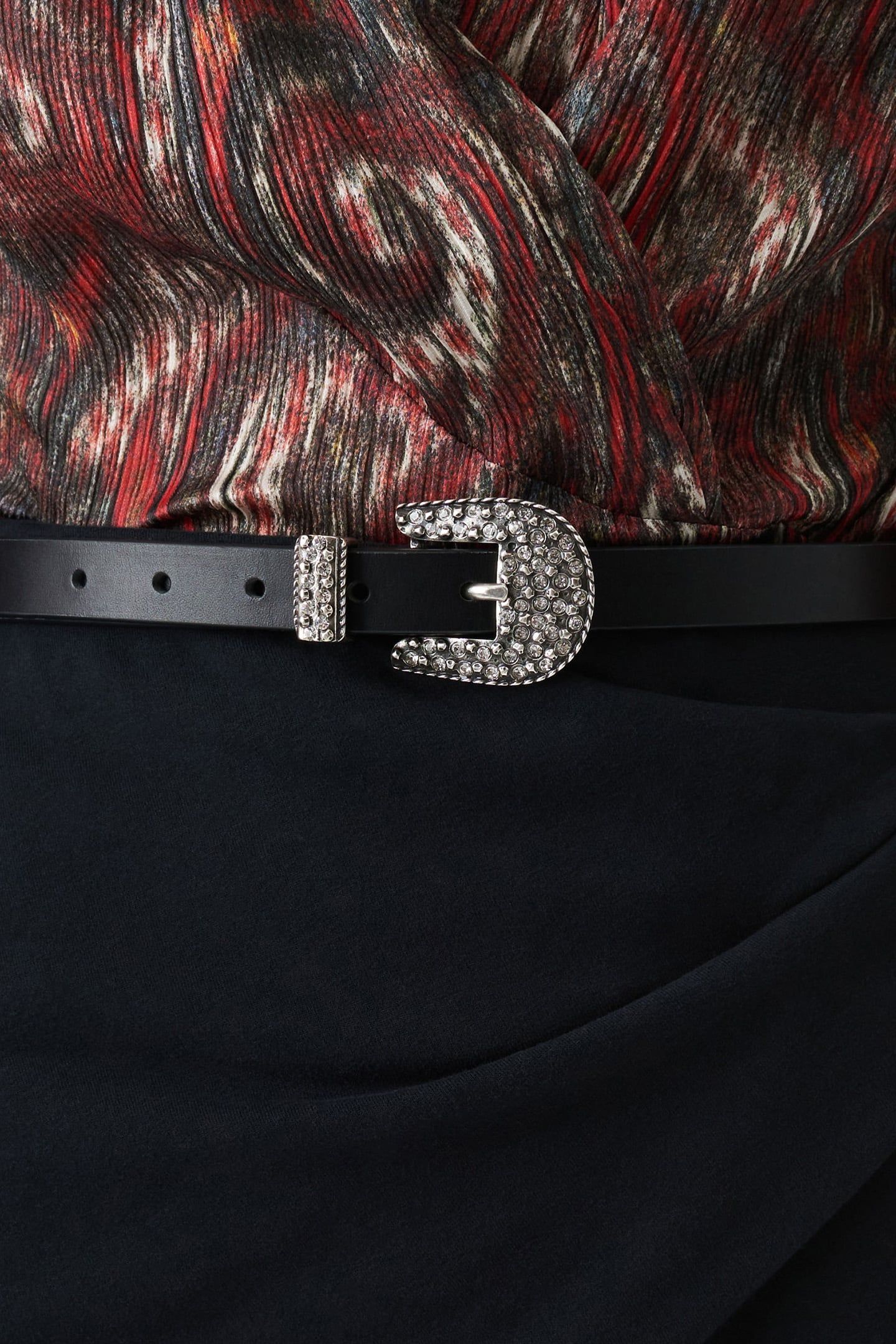 BRASS THIN BELT BLACK 2
