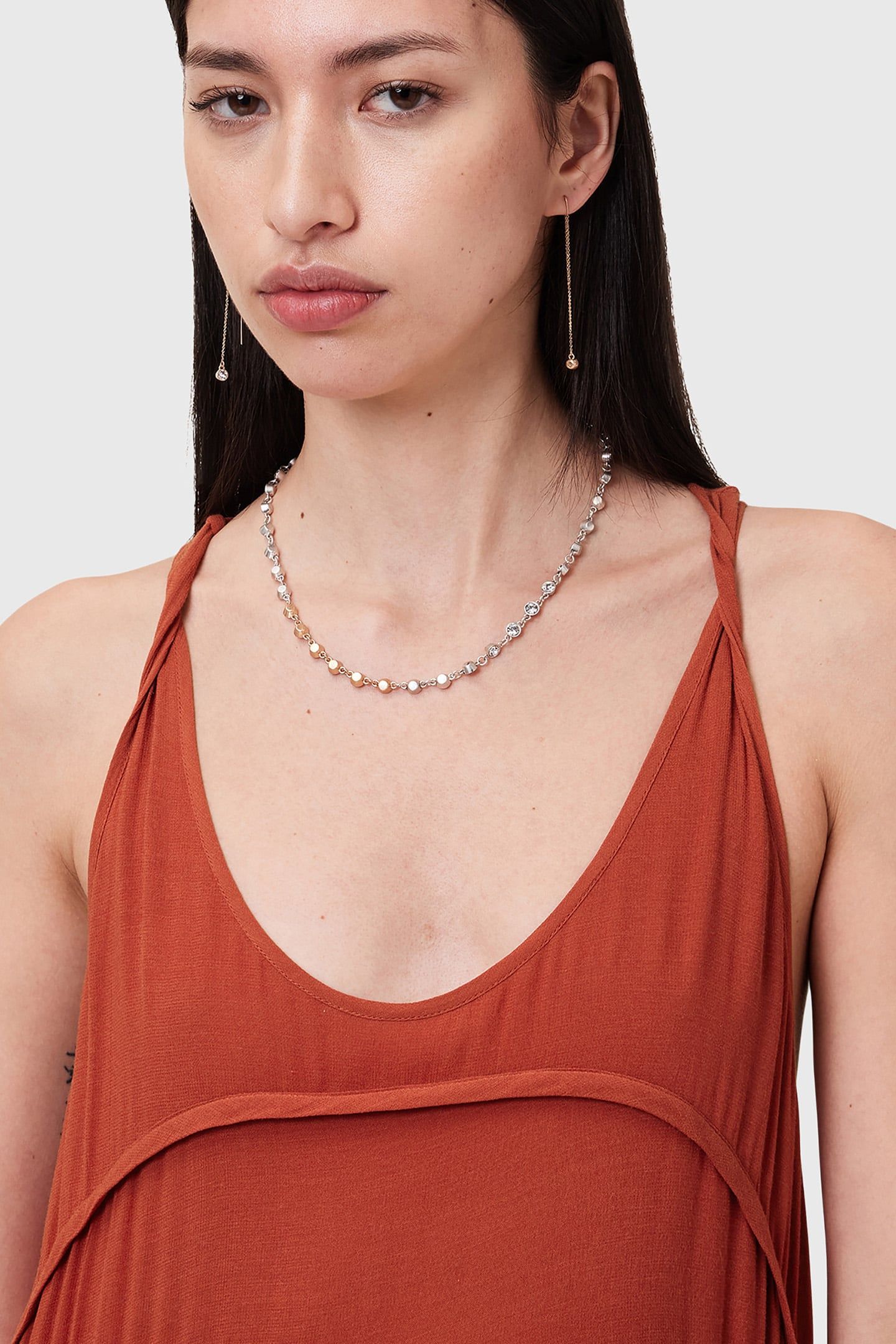 CAVARLY DRESS BURNT BRICK RED 8