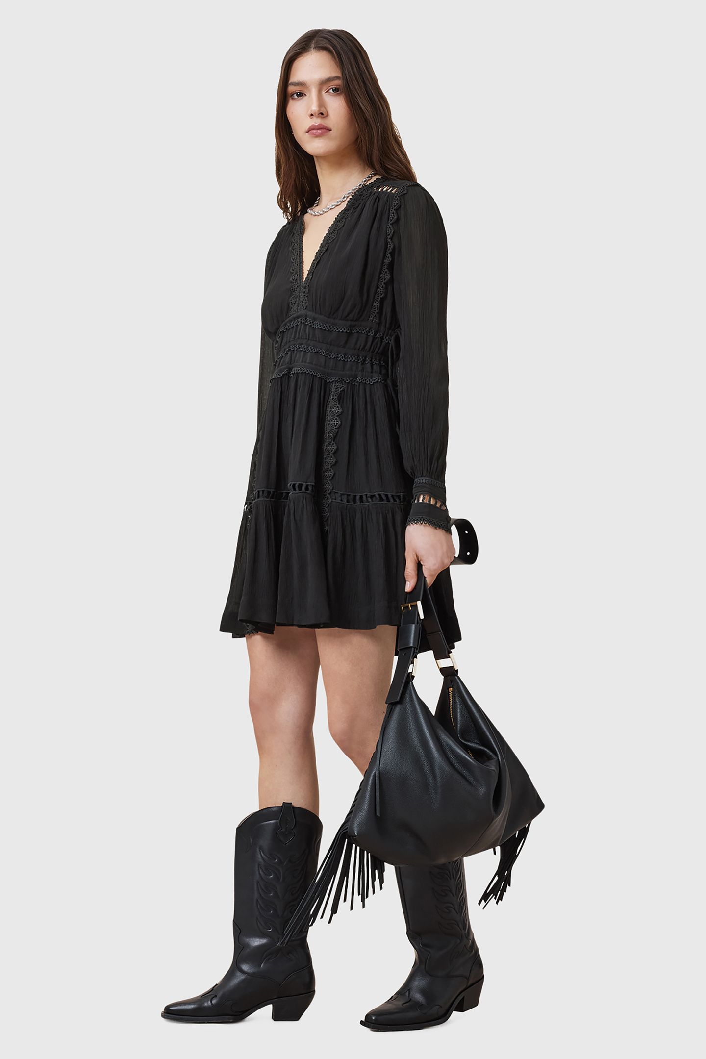 XANTHE LS MINI DRESS BLACK 3