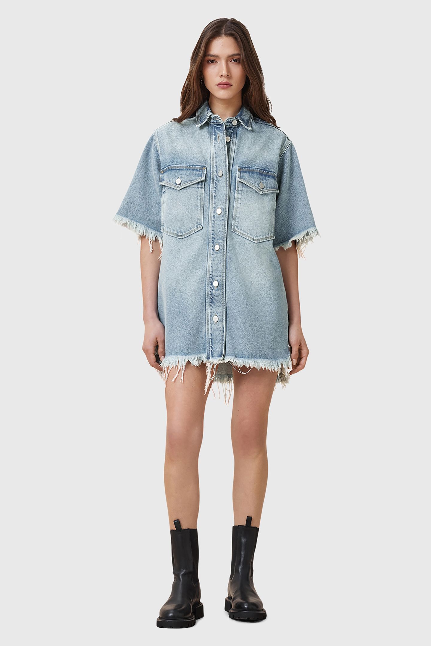 FAYE SS DENIM DRESS LIGHT INDIGO 1