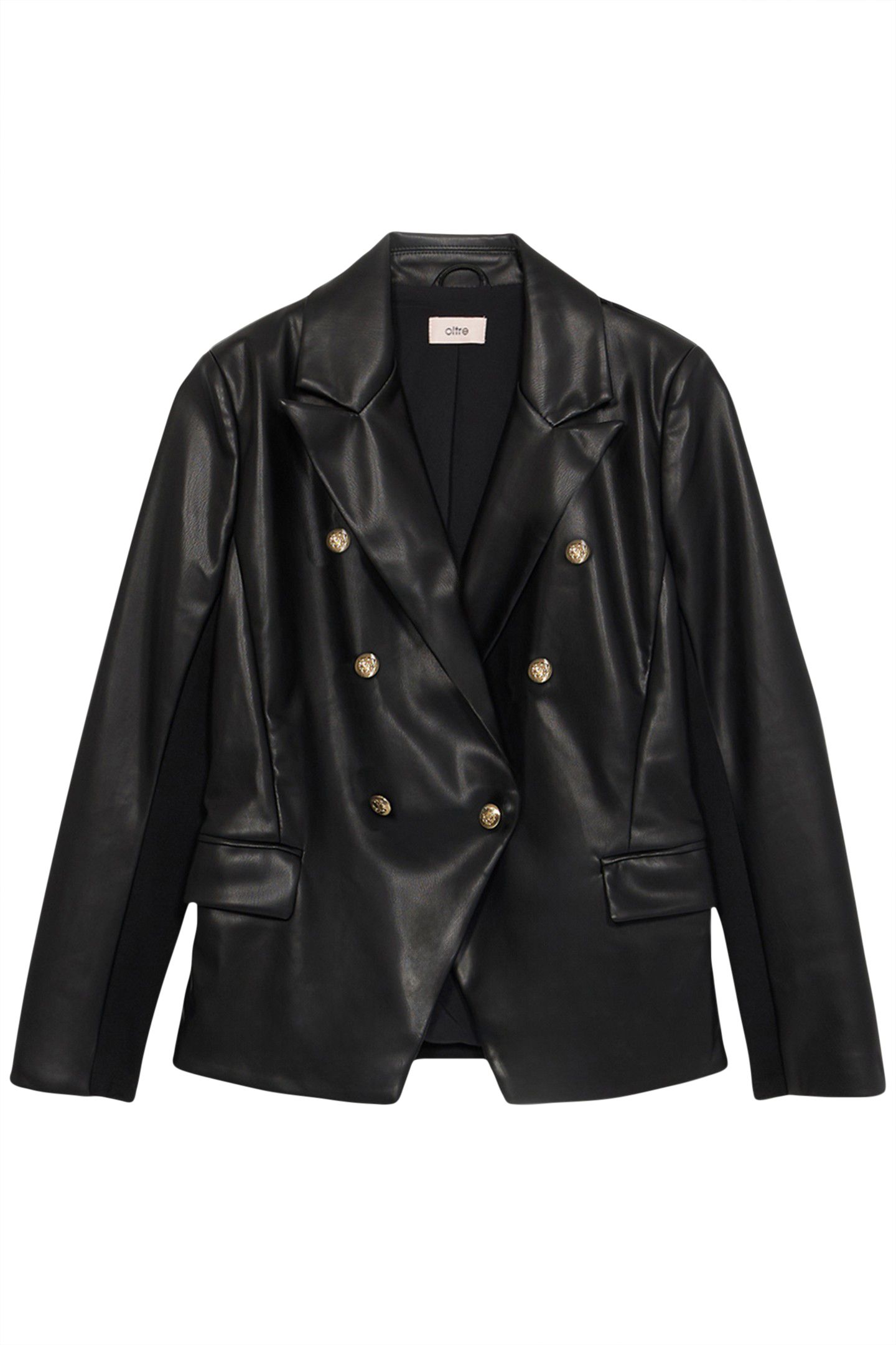 DUAL FABRIC BLAZER JACKET BLACK 3