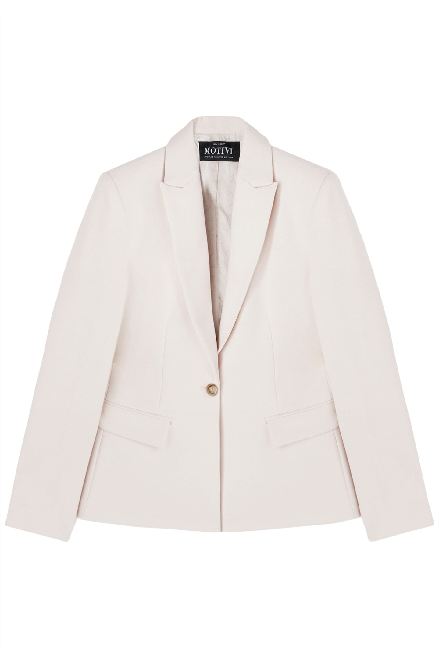 SINGLE-BREASTED CREPE FABRIC BLAZER WHITE 4
