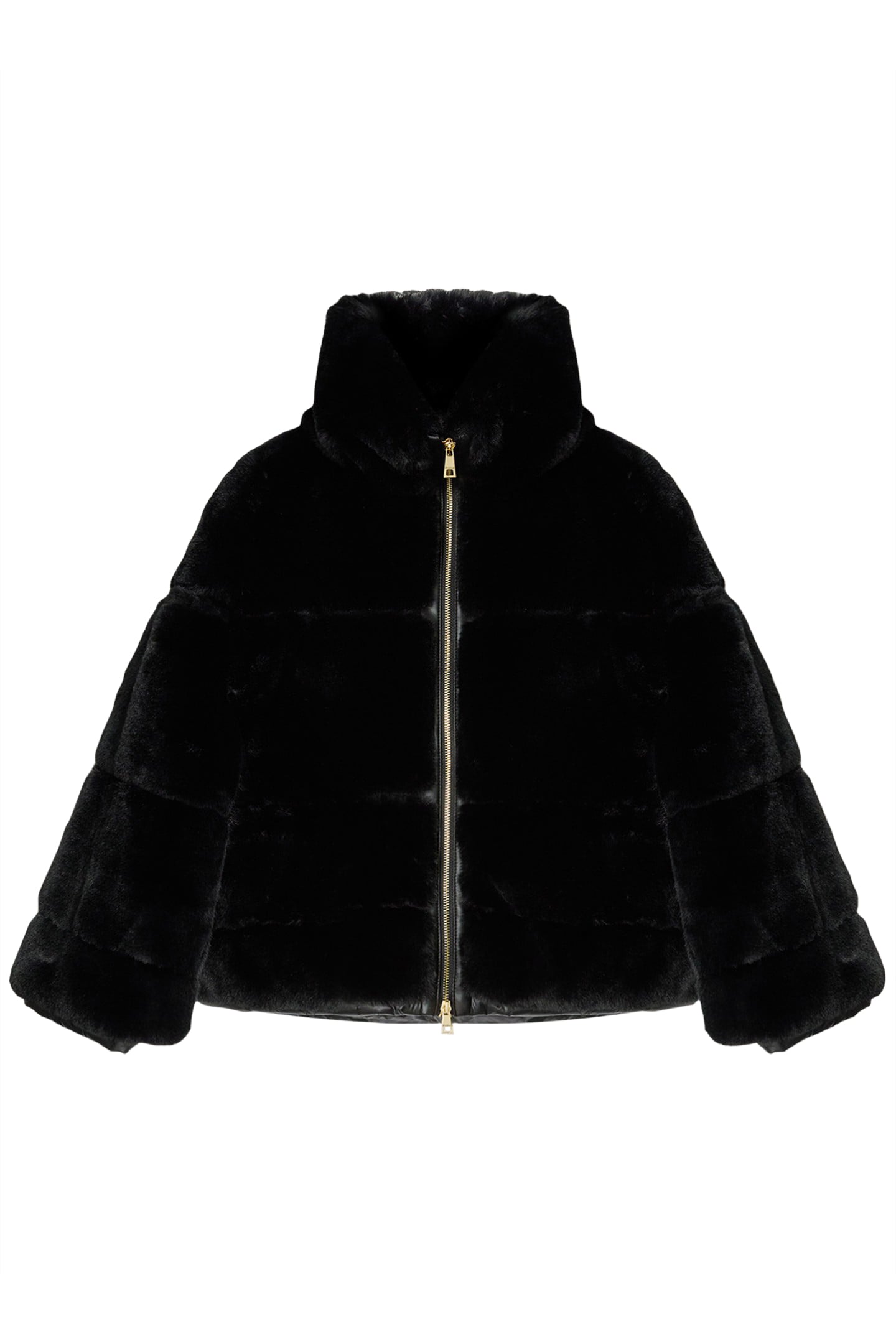PLUSH CAPE WITH PADDING BLACK 4