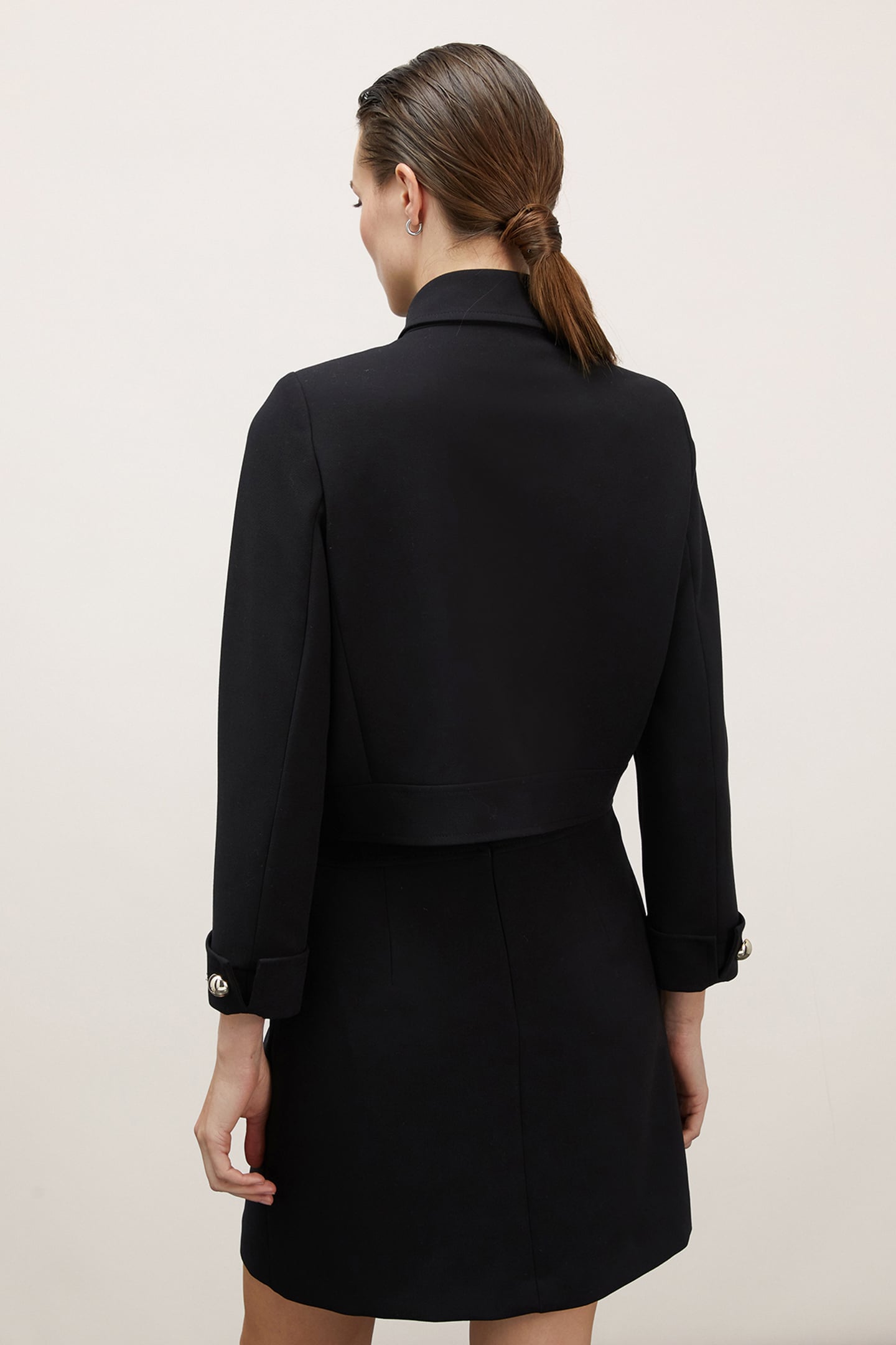 SHORT SINGLE BREASTED JACKET BLACK 2