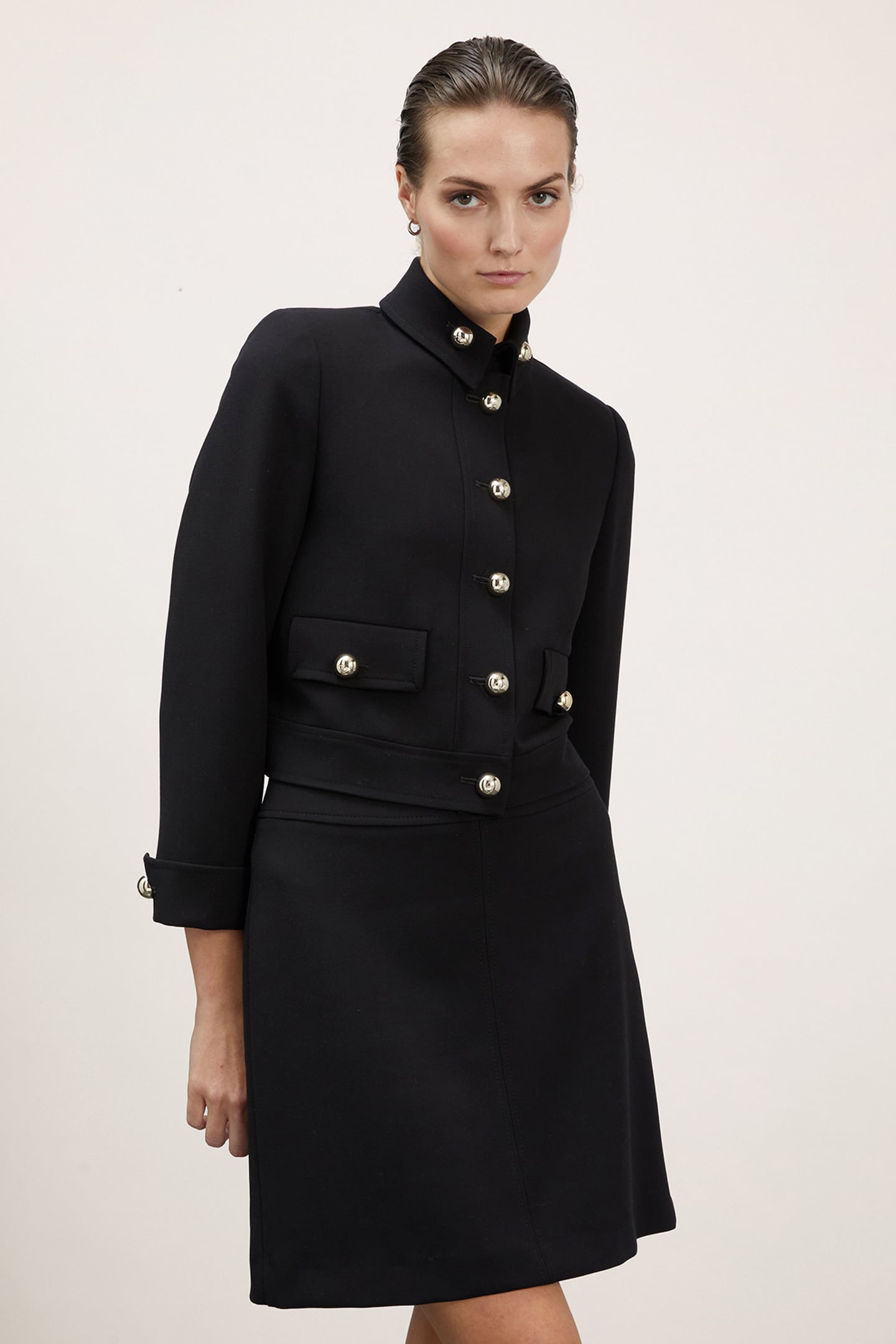 SHORT SINGLE BREASTED JACKET BLACK 1