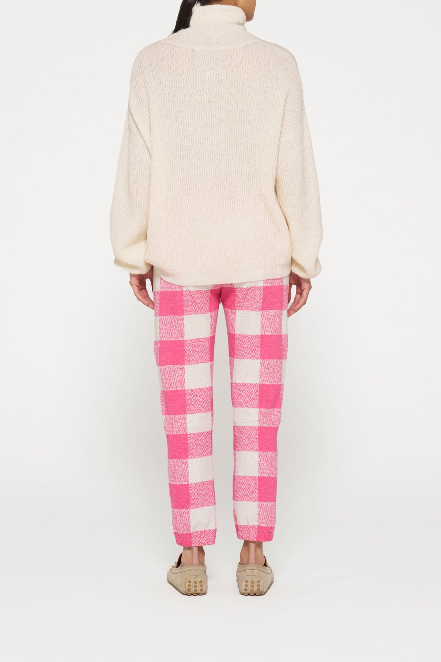 CROPPED JOGGER CHECK BRIGHT PINK 3