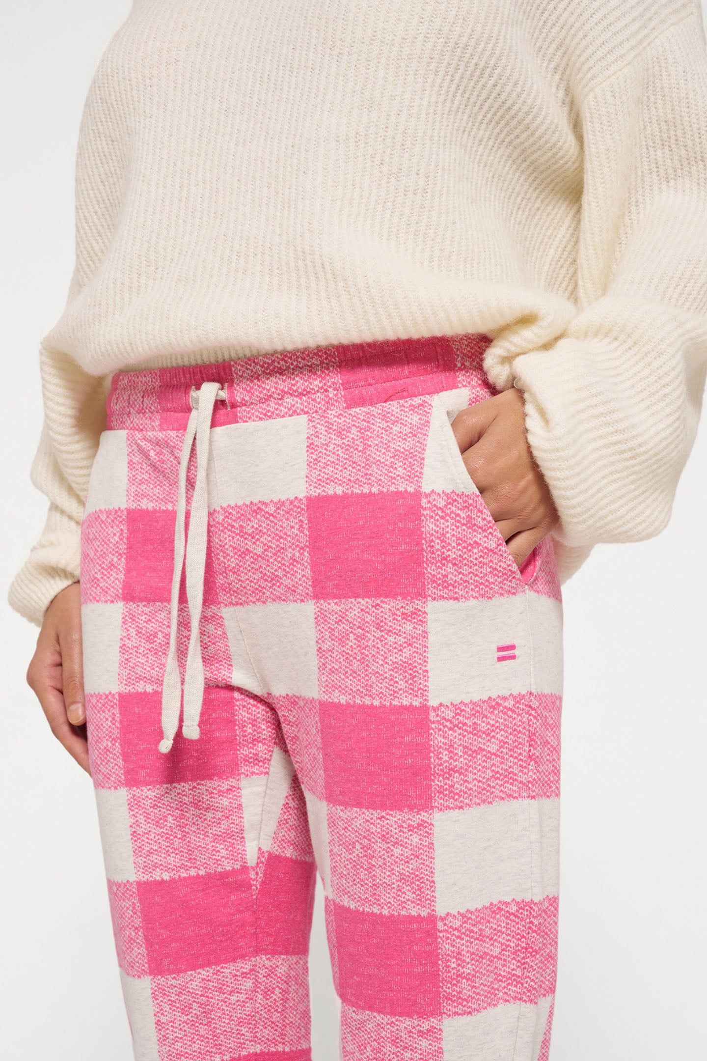 CROPPED JOGGER CHECK BRIGHT PINK 6