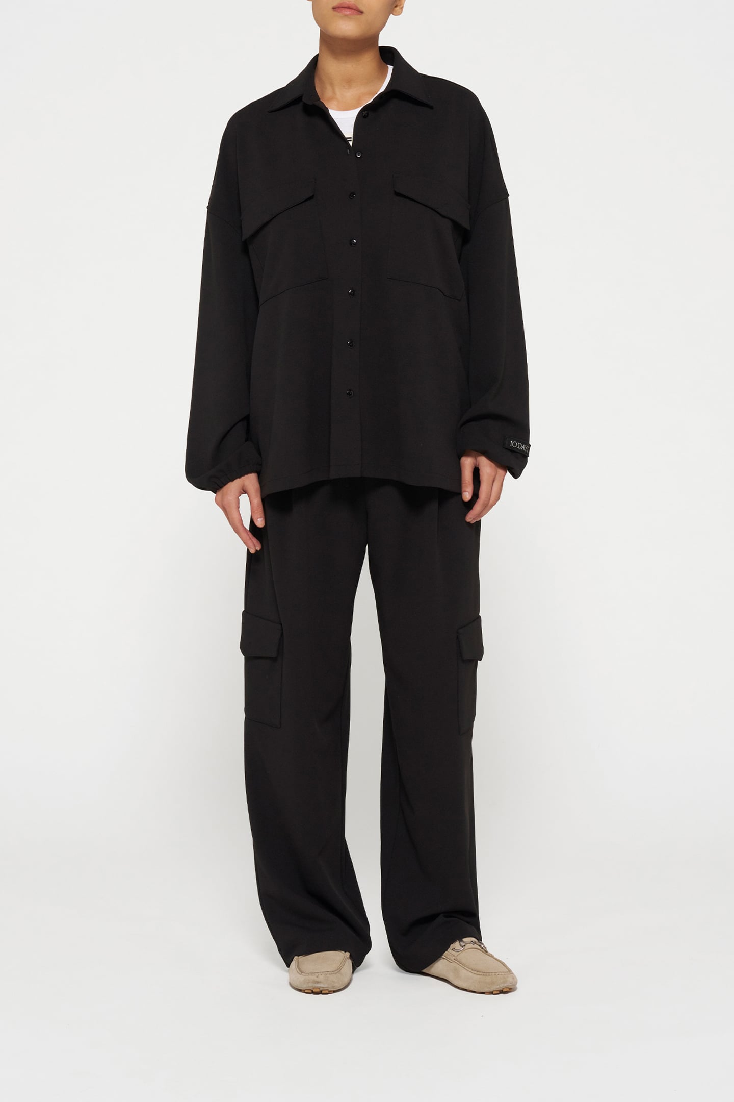 CARGO PANTS CREPE BLACK 2