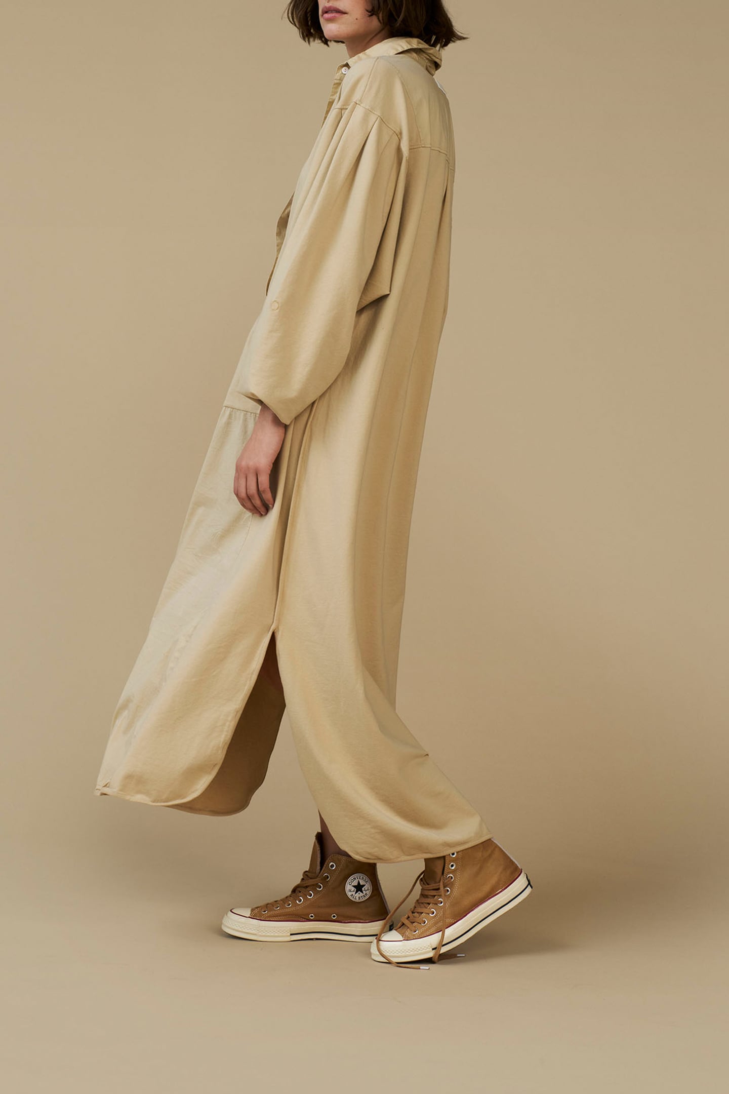THE BILLIE DRESS POPLIN LIGHT LATTE 9