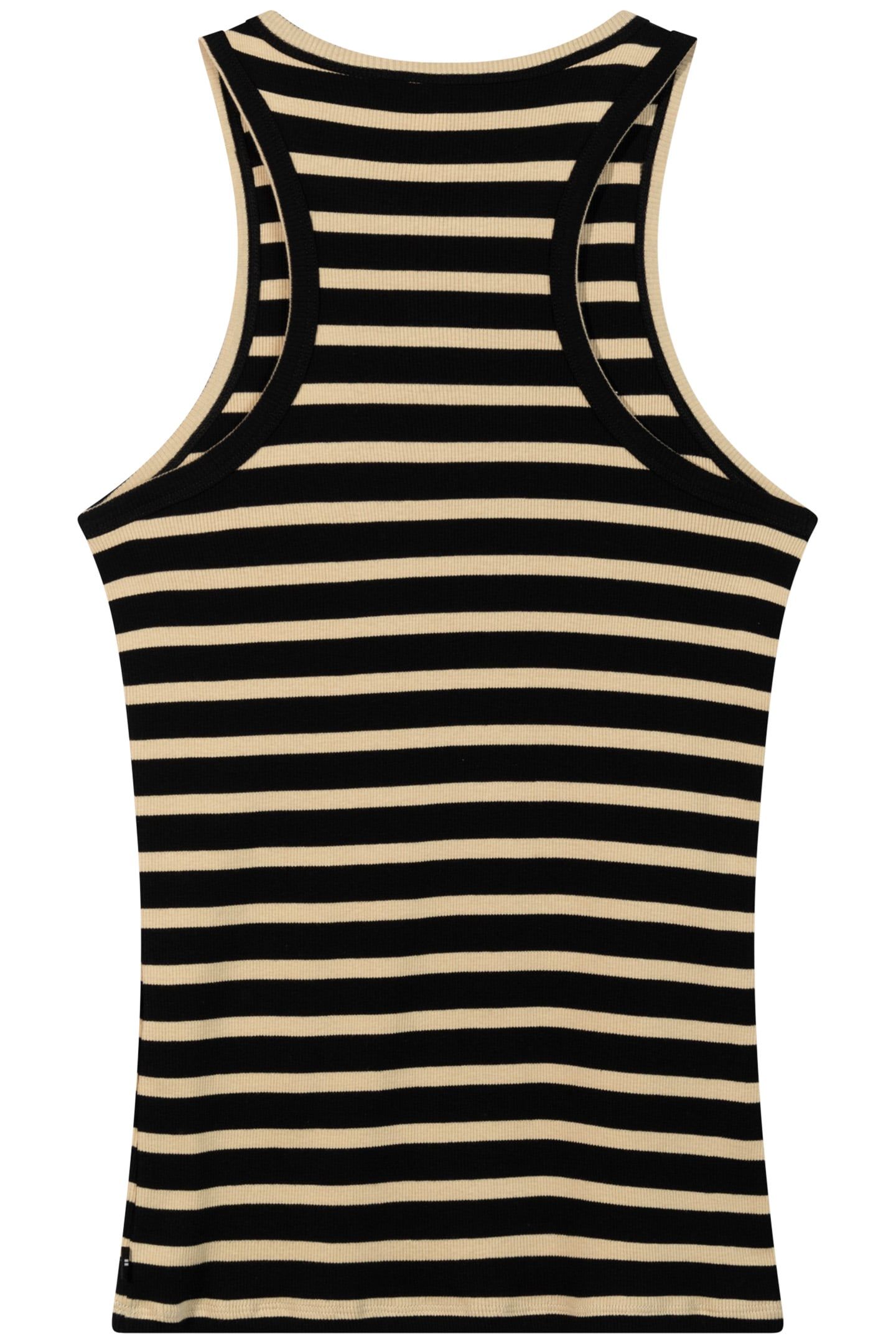 TANK TOP RIB STRIPES BLACK/LIGHT LATTE 5