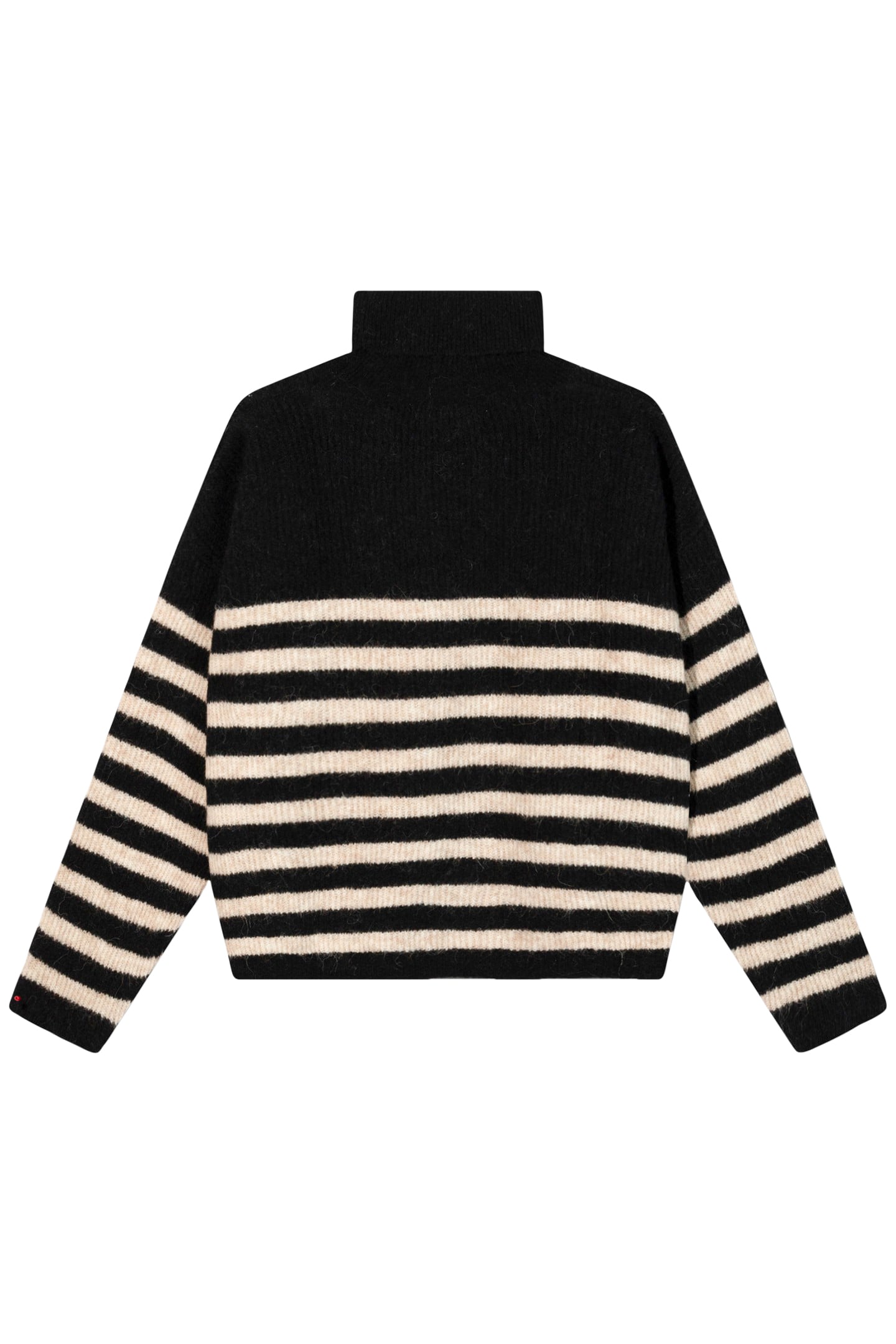 COLL SWEATER KNIT STRIPES BLACK/LIGHT LATTE 5