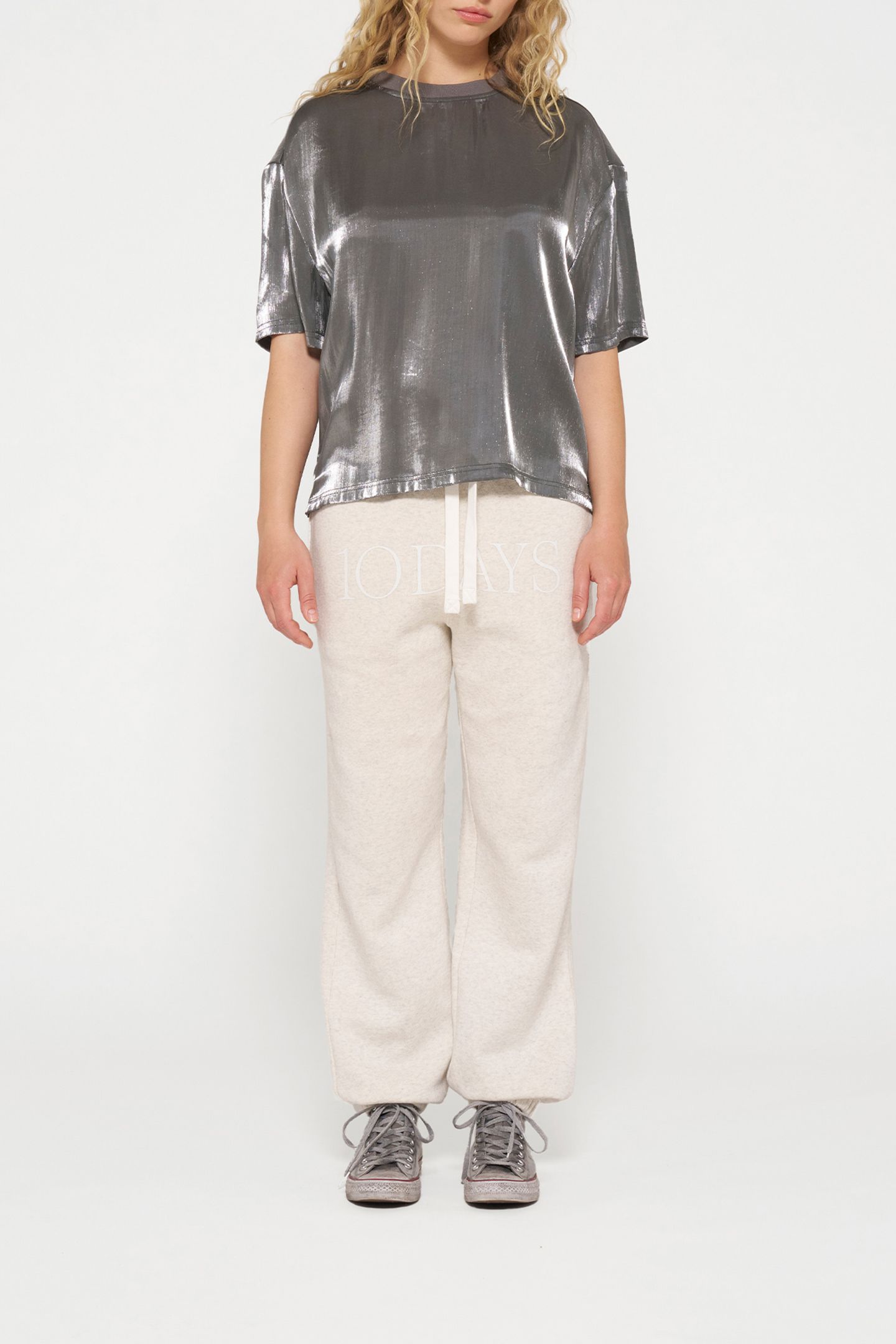 SHINY BLOUSE TEE SILVER 2