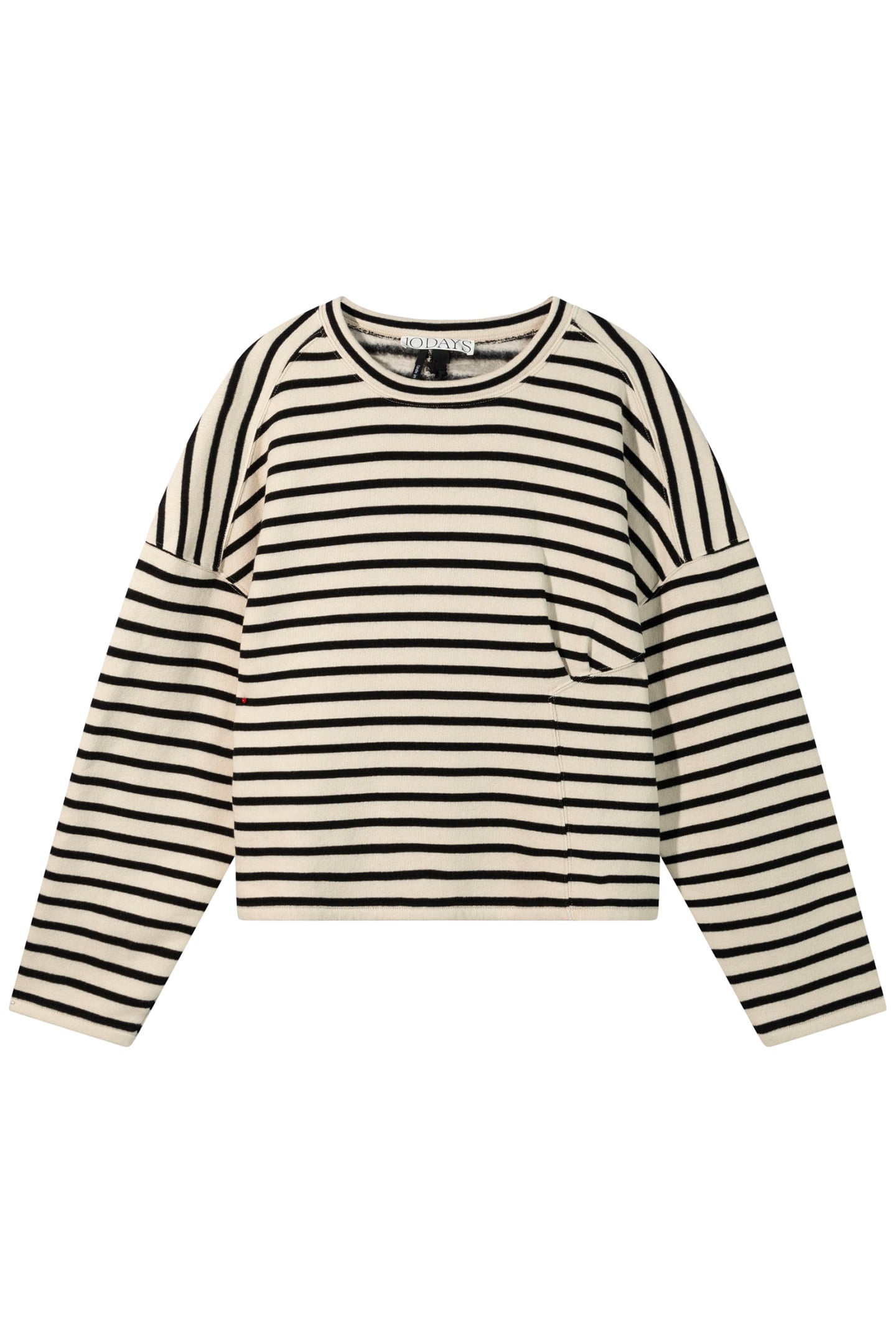 SWEATER SMOCK STRIPES LIGHT NATURAL/BLACK 4