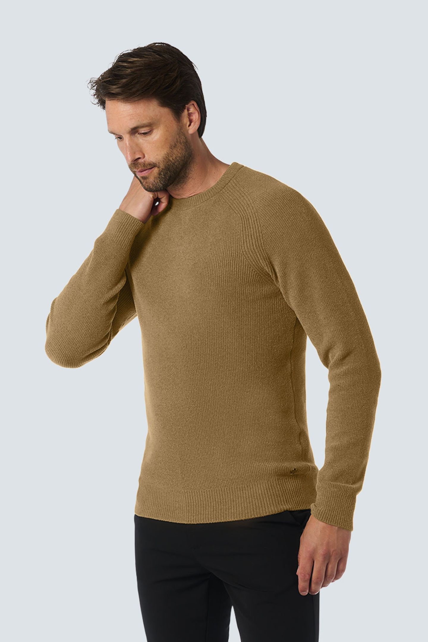 PULLOVER CREWNECK RIBKNIT SUPER SOFT KHAKI 1