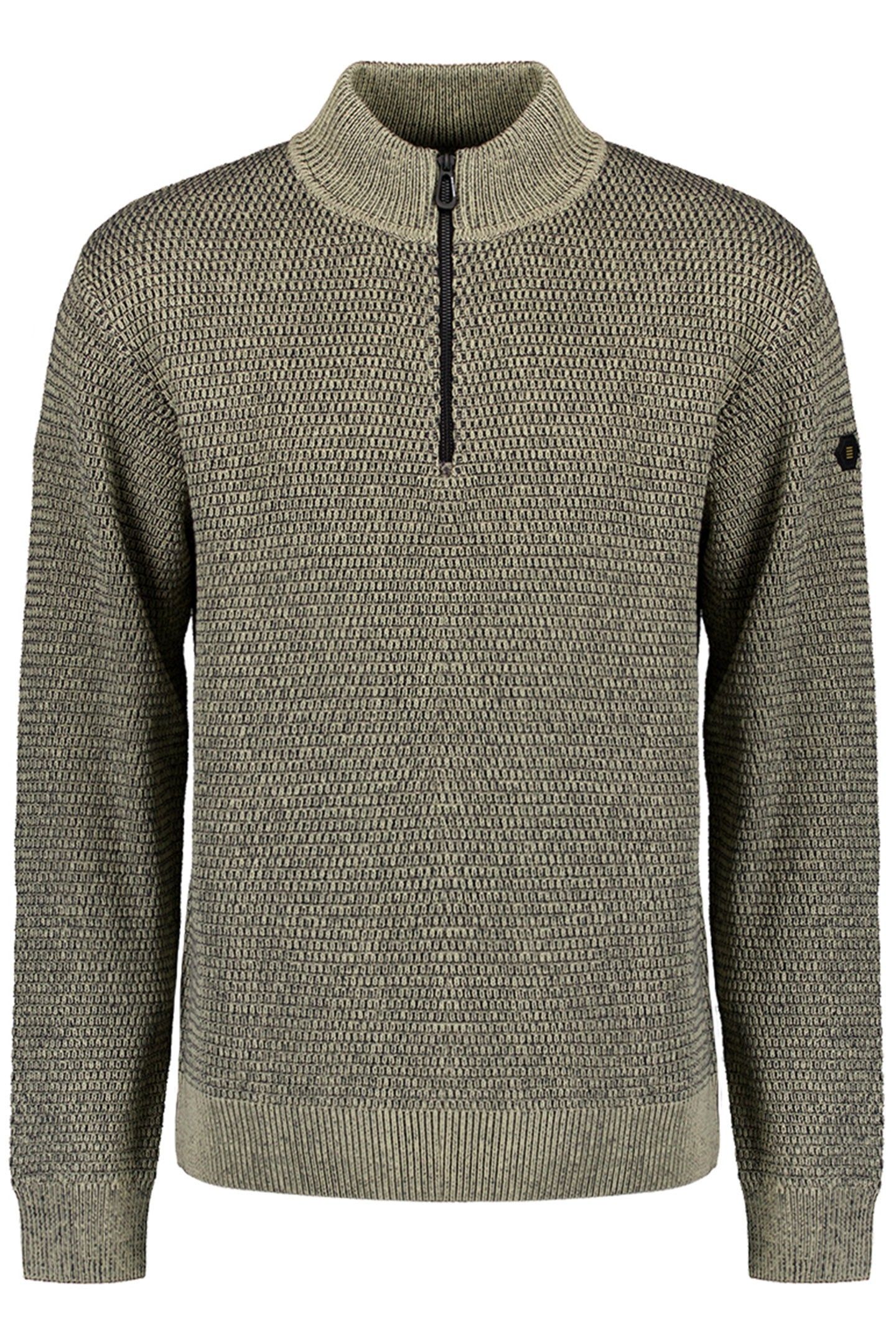 PULLOVER HALF ZIPPER 2 COLOURED MELANGE STONE 3