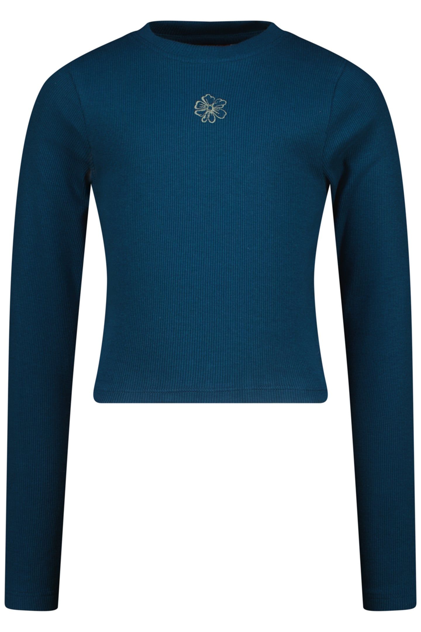 GIRLS G-BASIC-CROP RIB LONGSLEEVE SINGLET PETROL BLUE 1