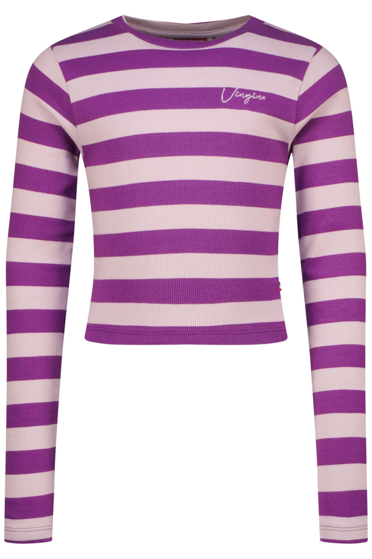 GIRLS G-BASIC-CROP RIB STRIPE SINGLET GLOSS LILAC 1