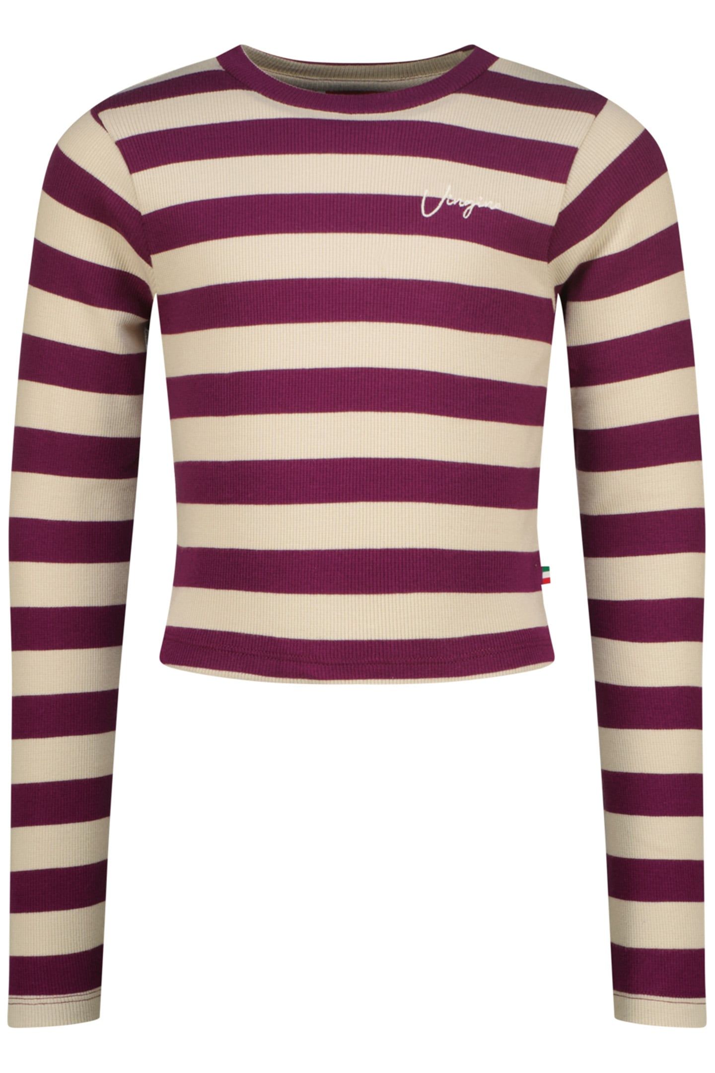 GIRLS G-BASIC-CROP RIB STRIPE SINGLET MAGIC PURPLE 1