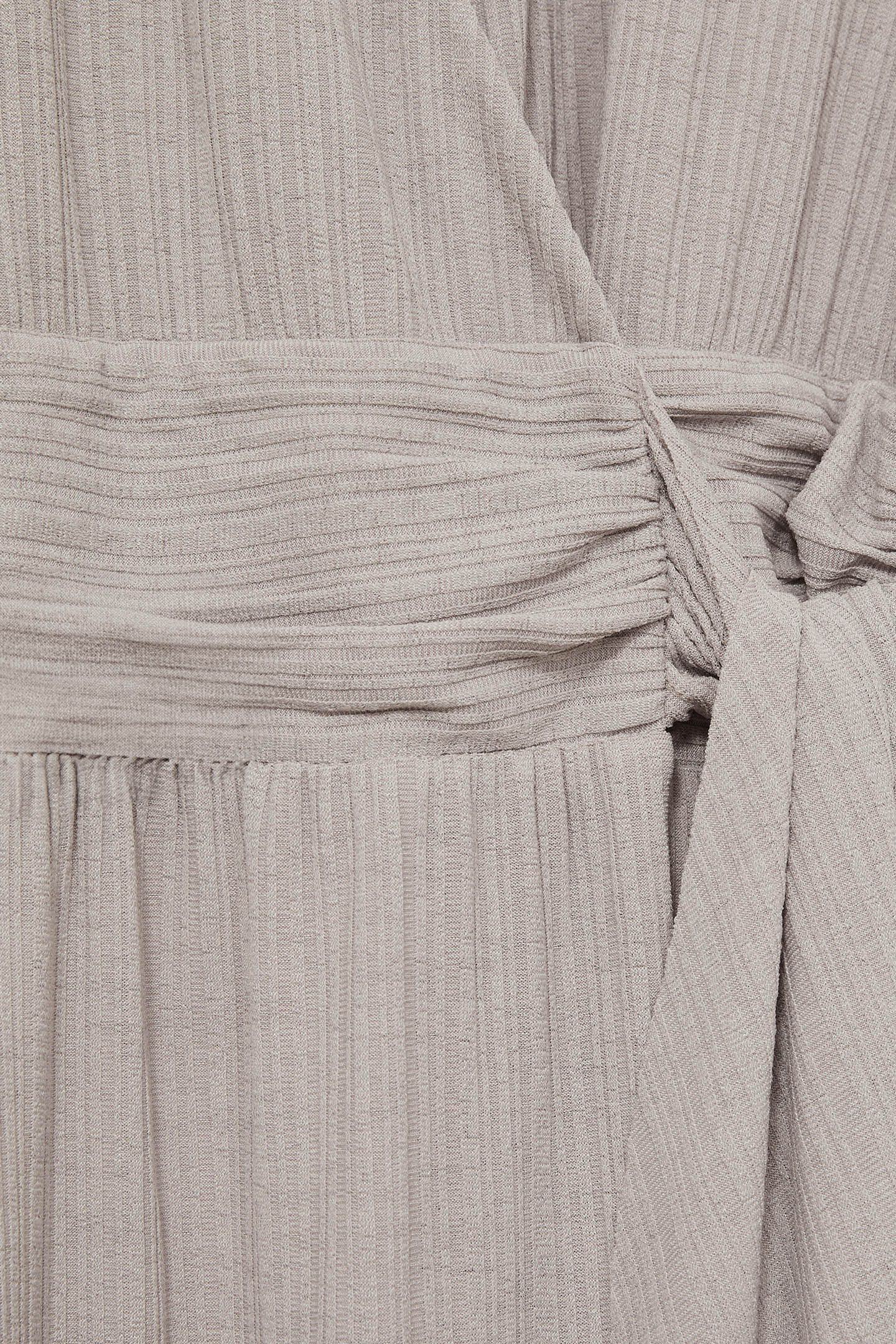 WRAP TIE MIDI JERSEY DRESS GREY 6