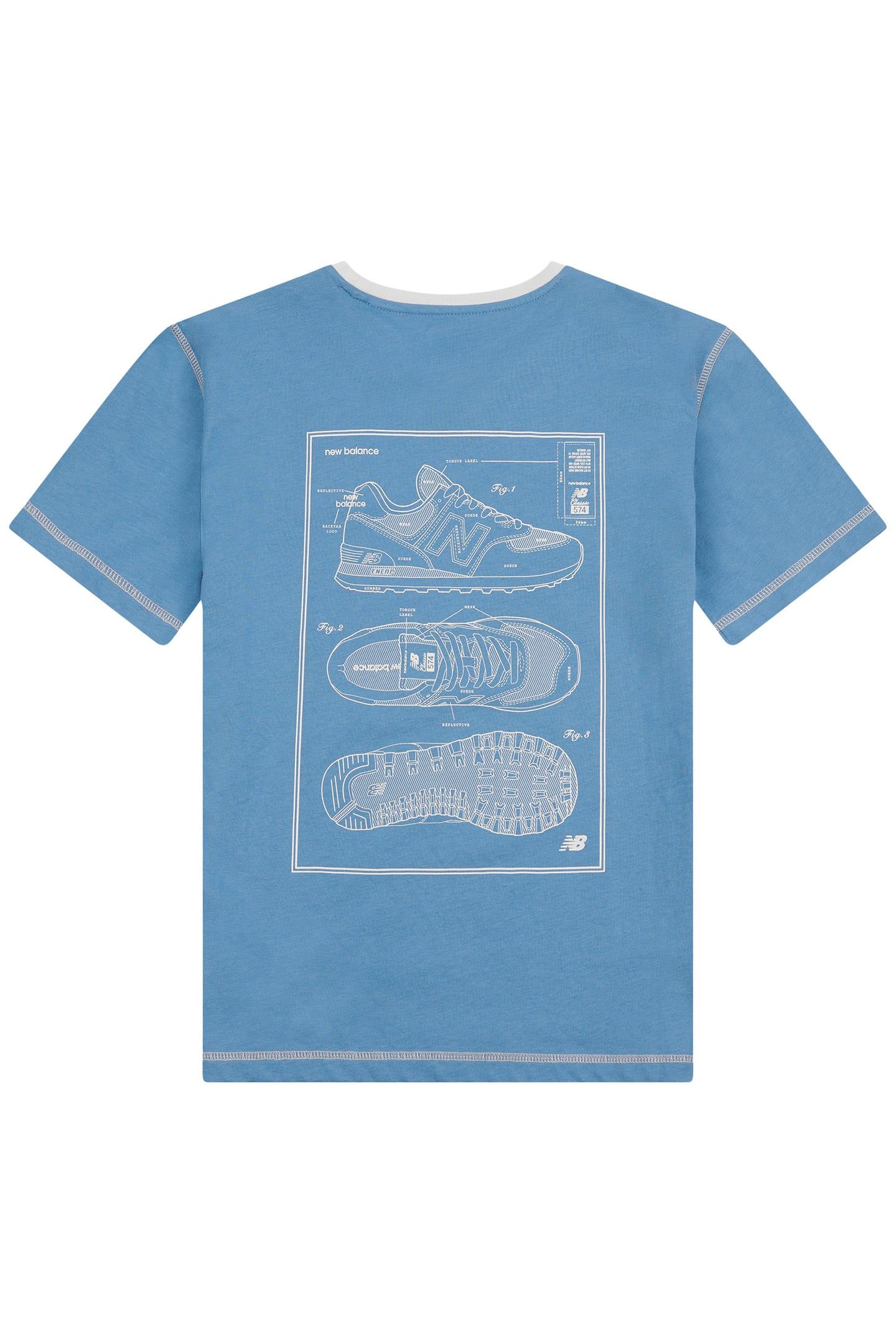 MADE IN USA BOYS 574 DIAGRAM TEE HERONBLU 5