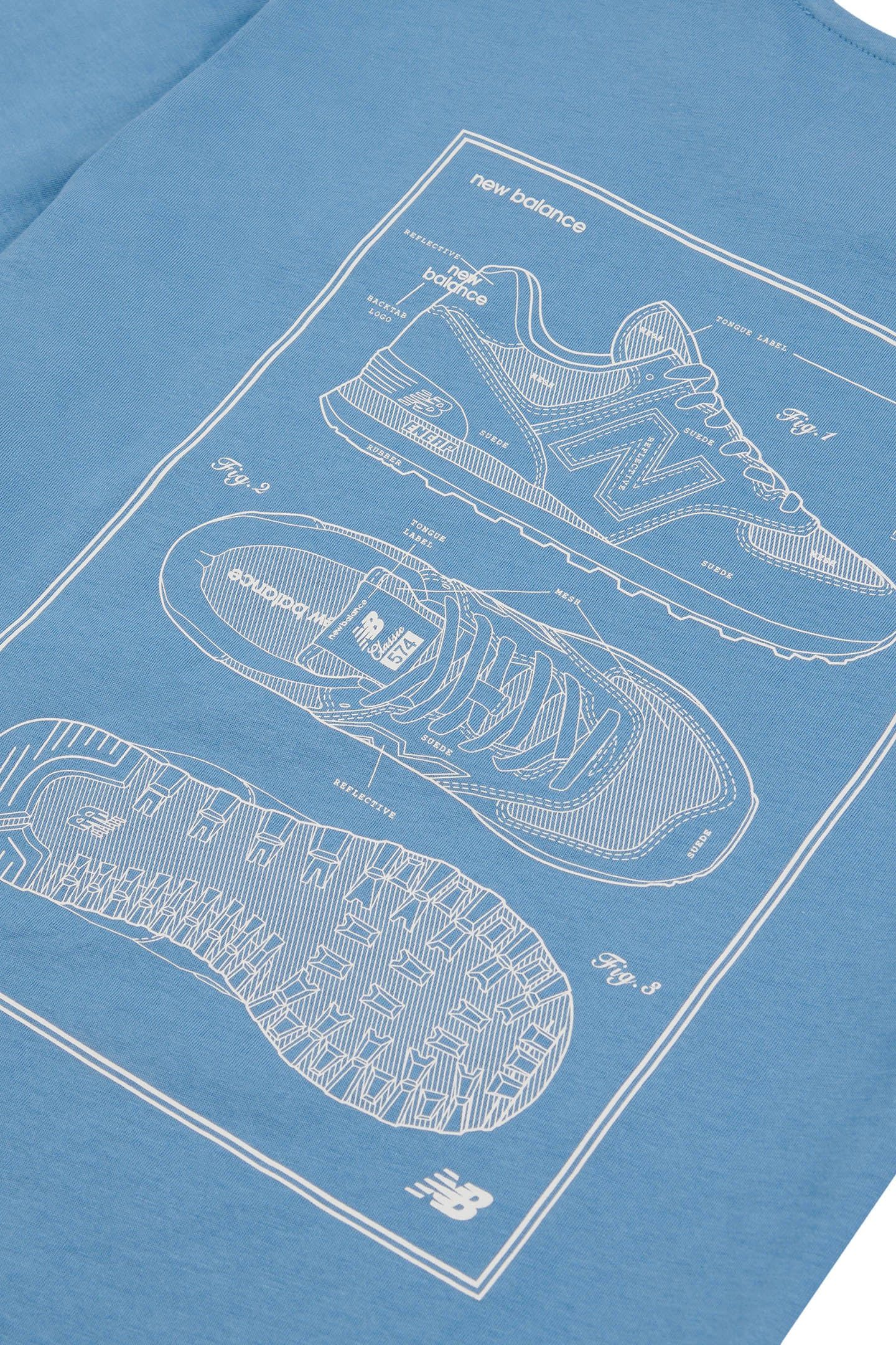 MADE IN USA BOYS 574 DIAGRAM TEE HERONBLU 10