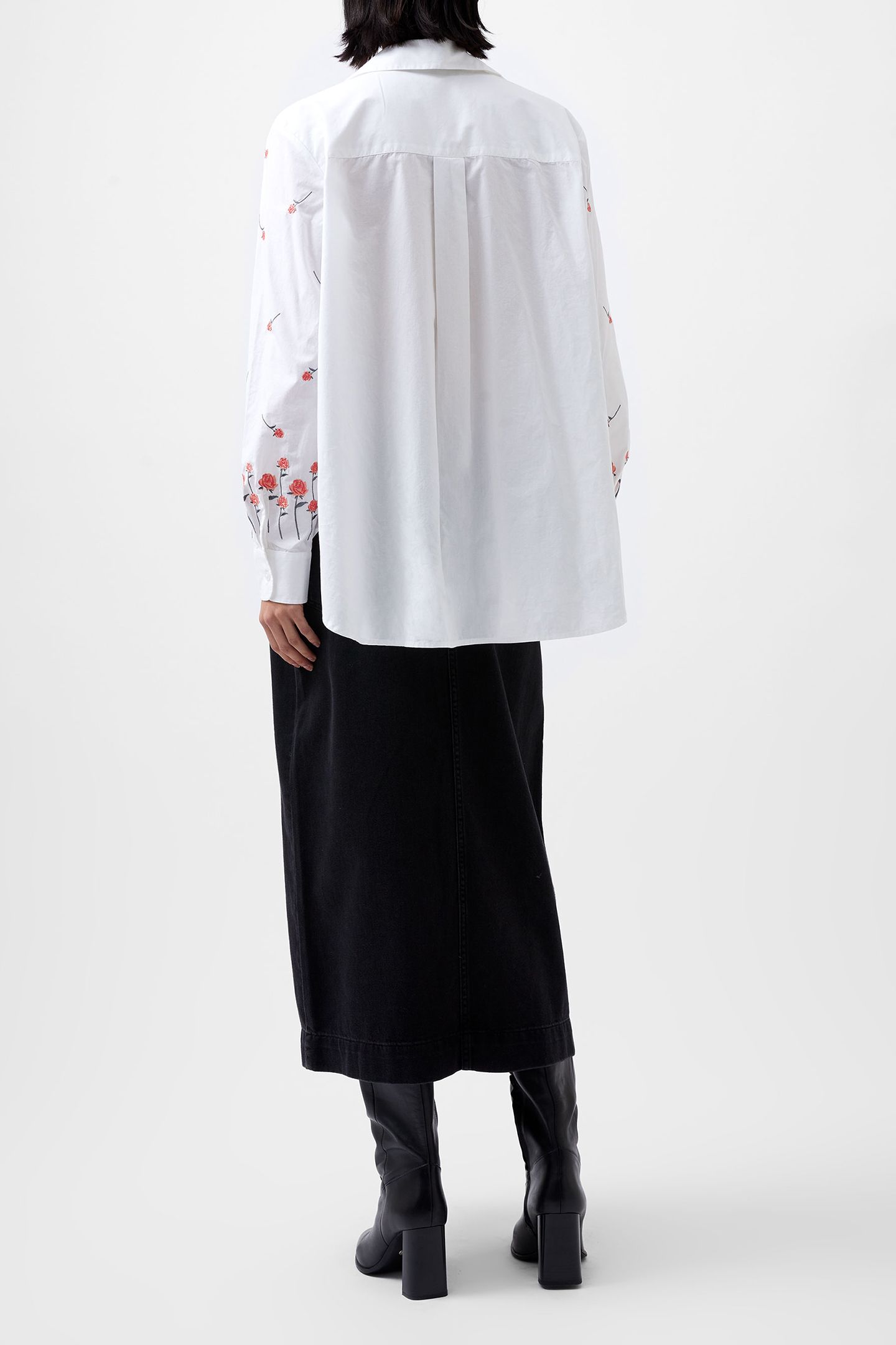 EMB DETAIL SHIRT WHITE/CAYENNE 2