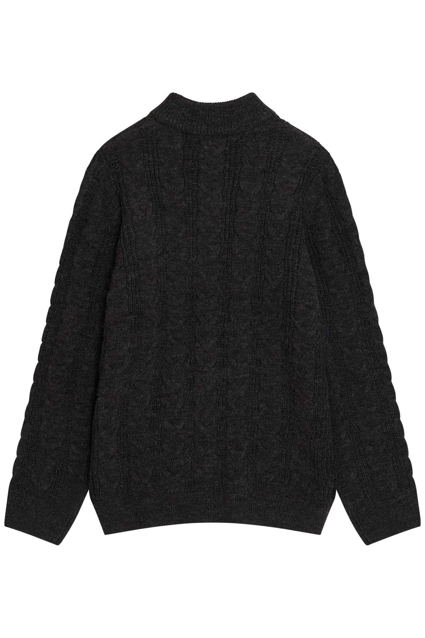 HALF ZIP CABLE CHARCOAL MEL 2