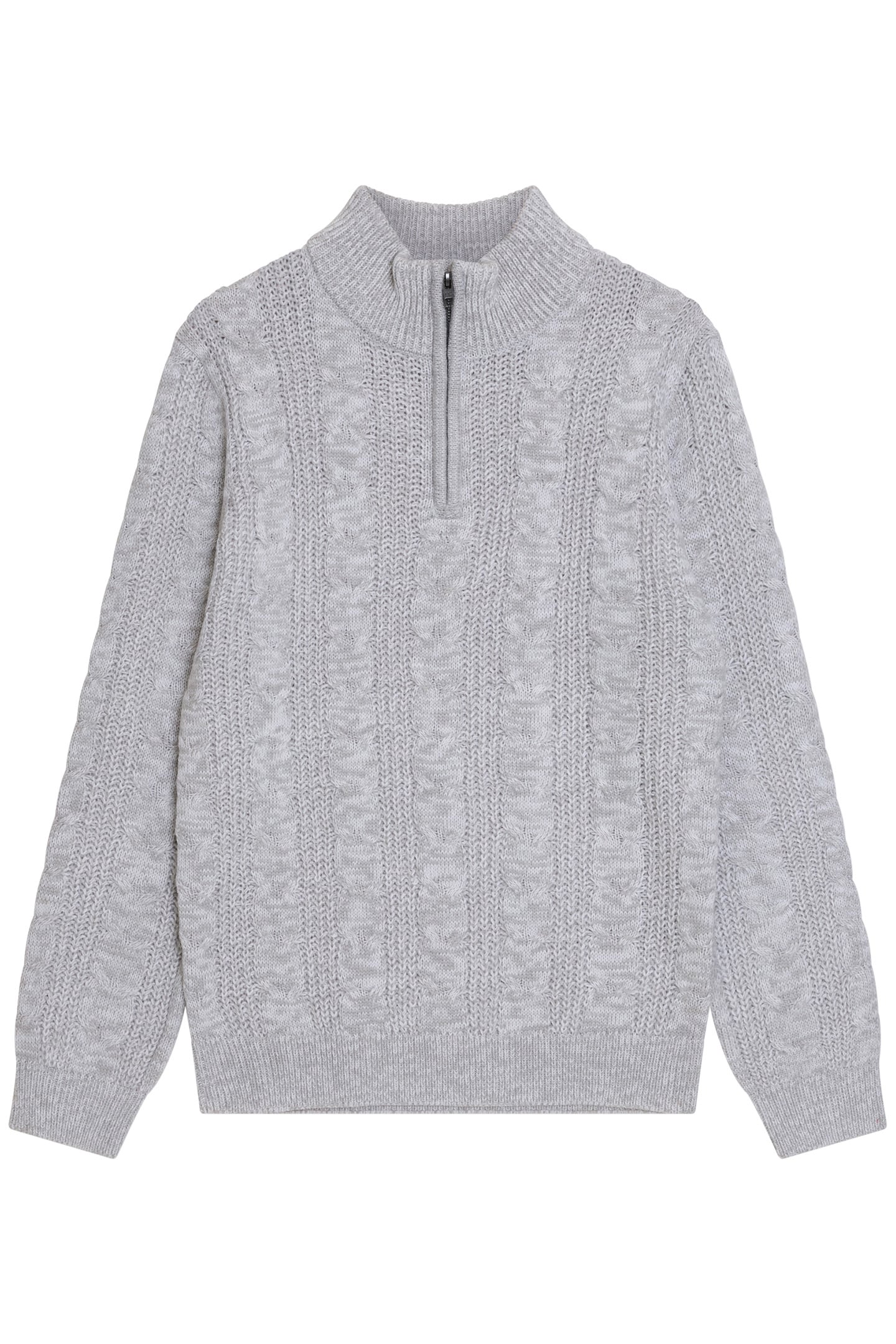 HALF ZIP CABLE ECRU MEL 1