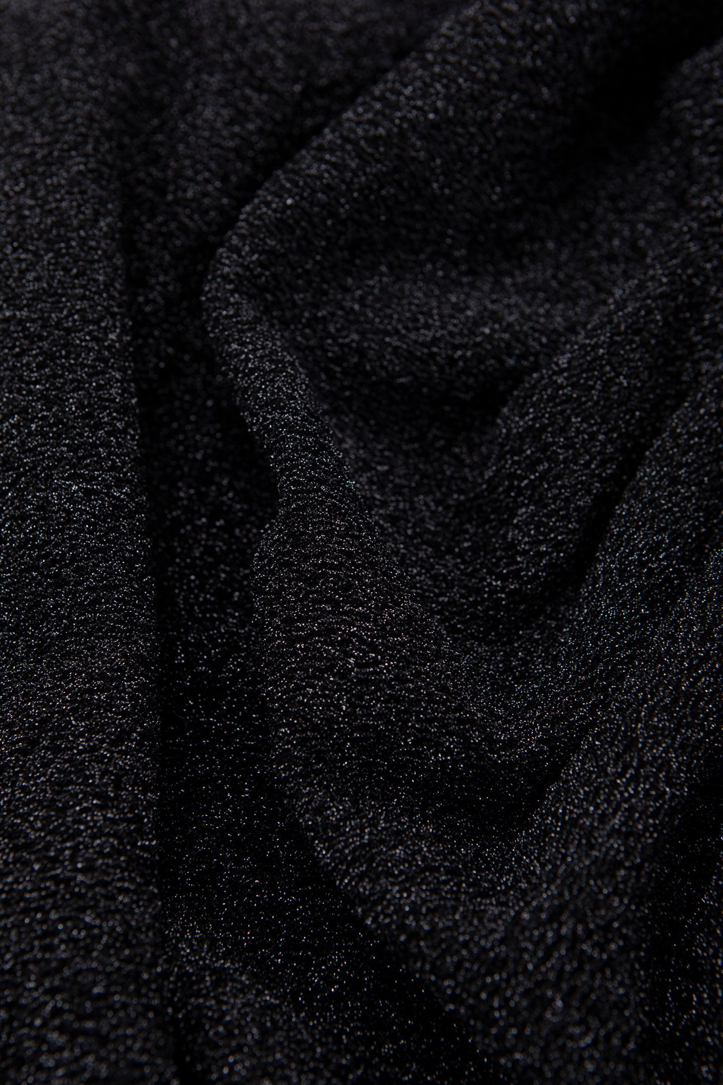 PURE EDITION-BLACK LUREX DRESS ASYMMETRICAL COLLAR BLACK 8