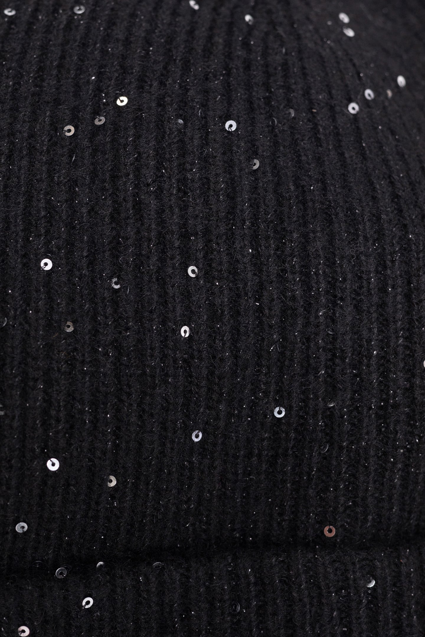 GIRL'S BLACK SEQUINED KNIT HAT 6