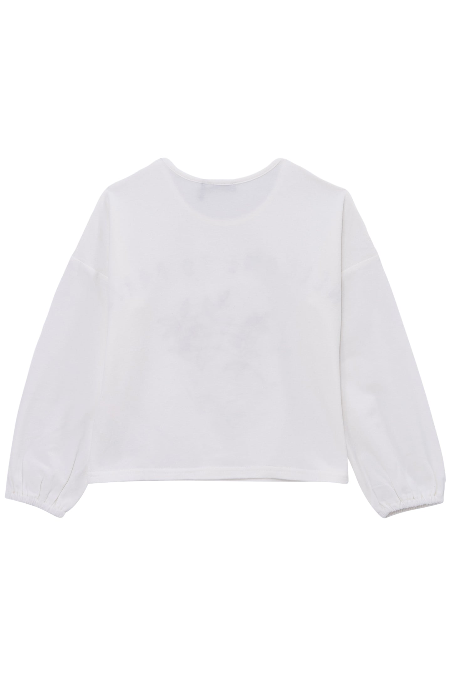 GIRL'S ECRU T-SHIRT WITH MESSAGE AND FLOWER EMBROIDERY 2