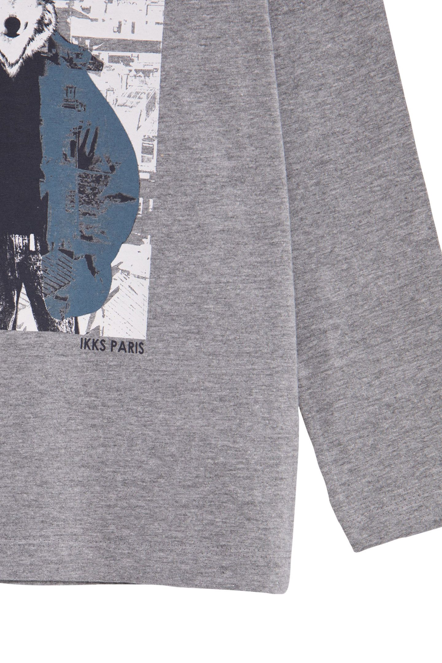 GREY ORGANIC COTTON T-SHIRT VISUAL BOY WOLF-DOUDOUNE 4