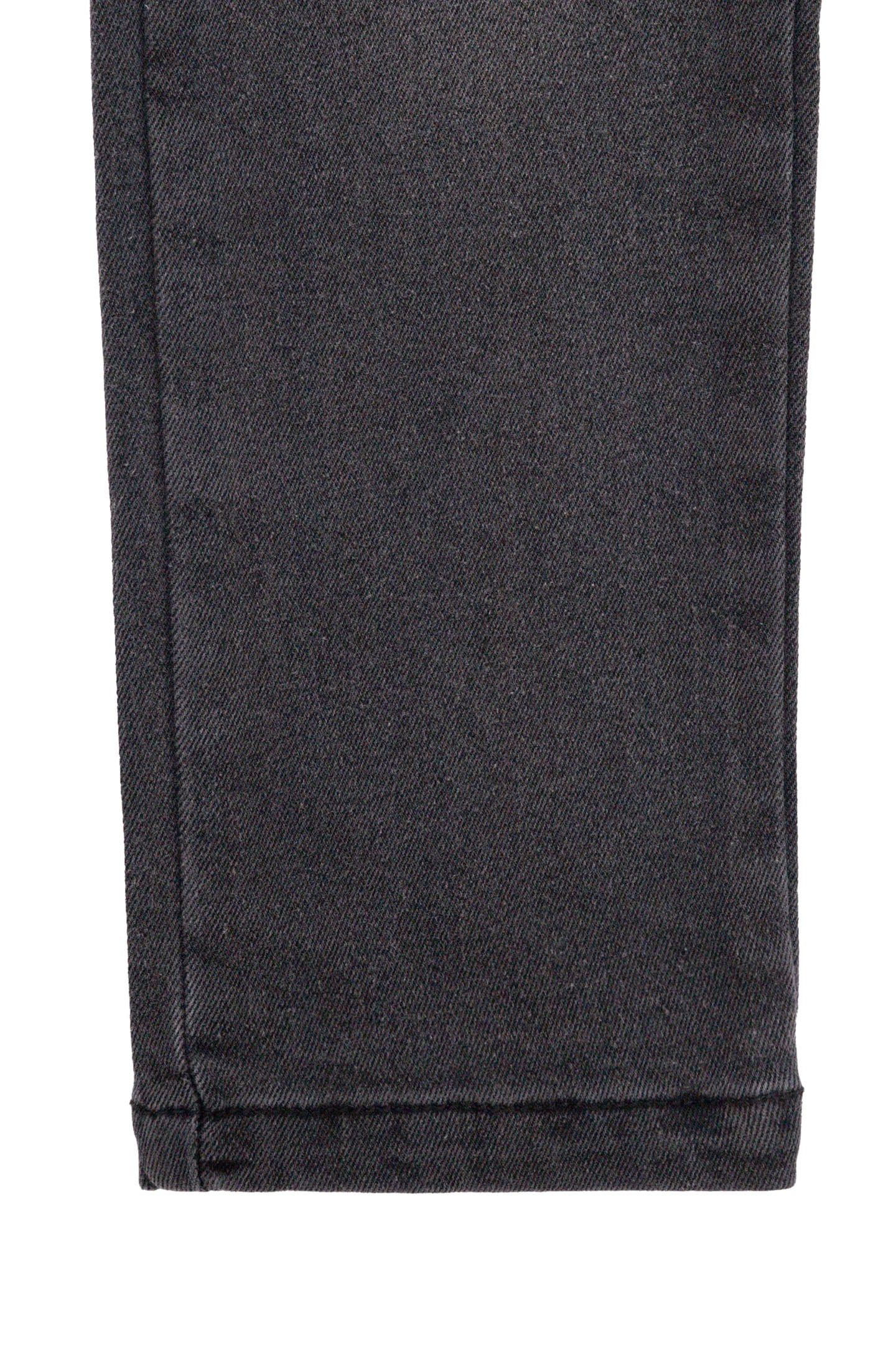 GIRLS' FADED GREY STRAIGHT JEANS WITH EMBROIDERED POCKETS 4