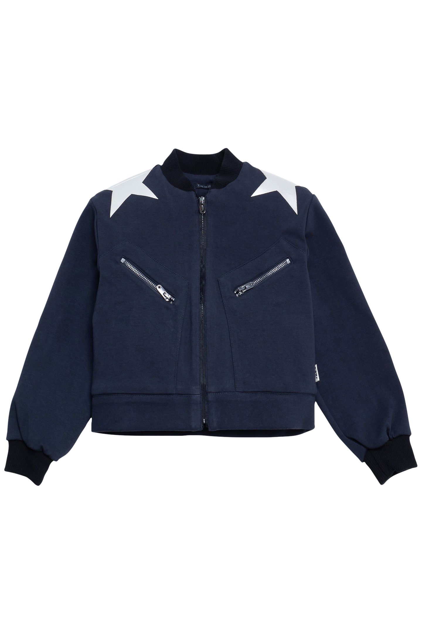 GIRL'S NAVY STAR PRINT SHORT JACKET 1