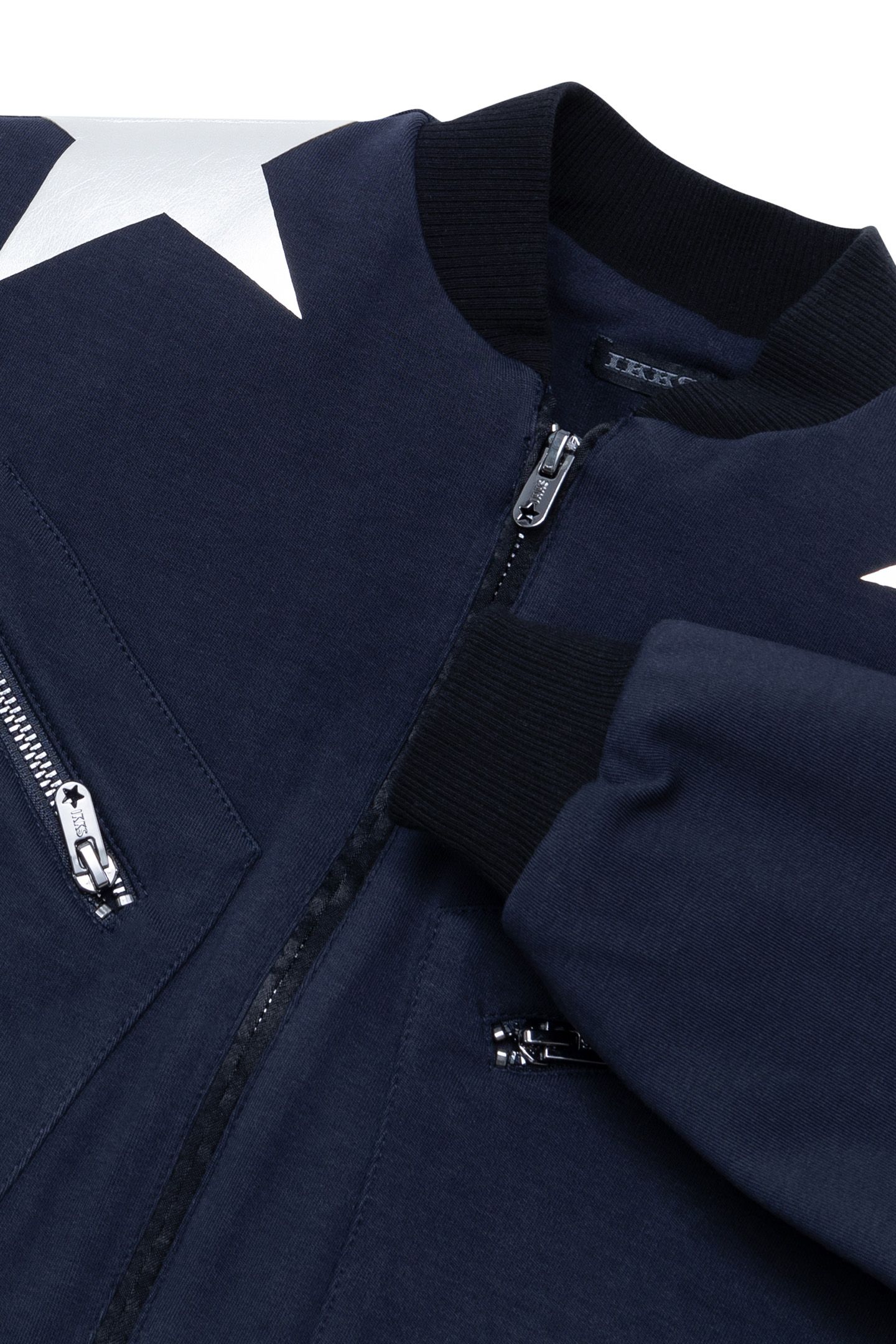 GIRL'S NAVY STAR PRINT SHORT JACKET 3