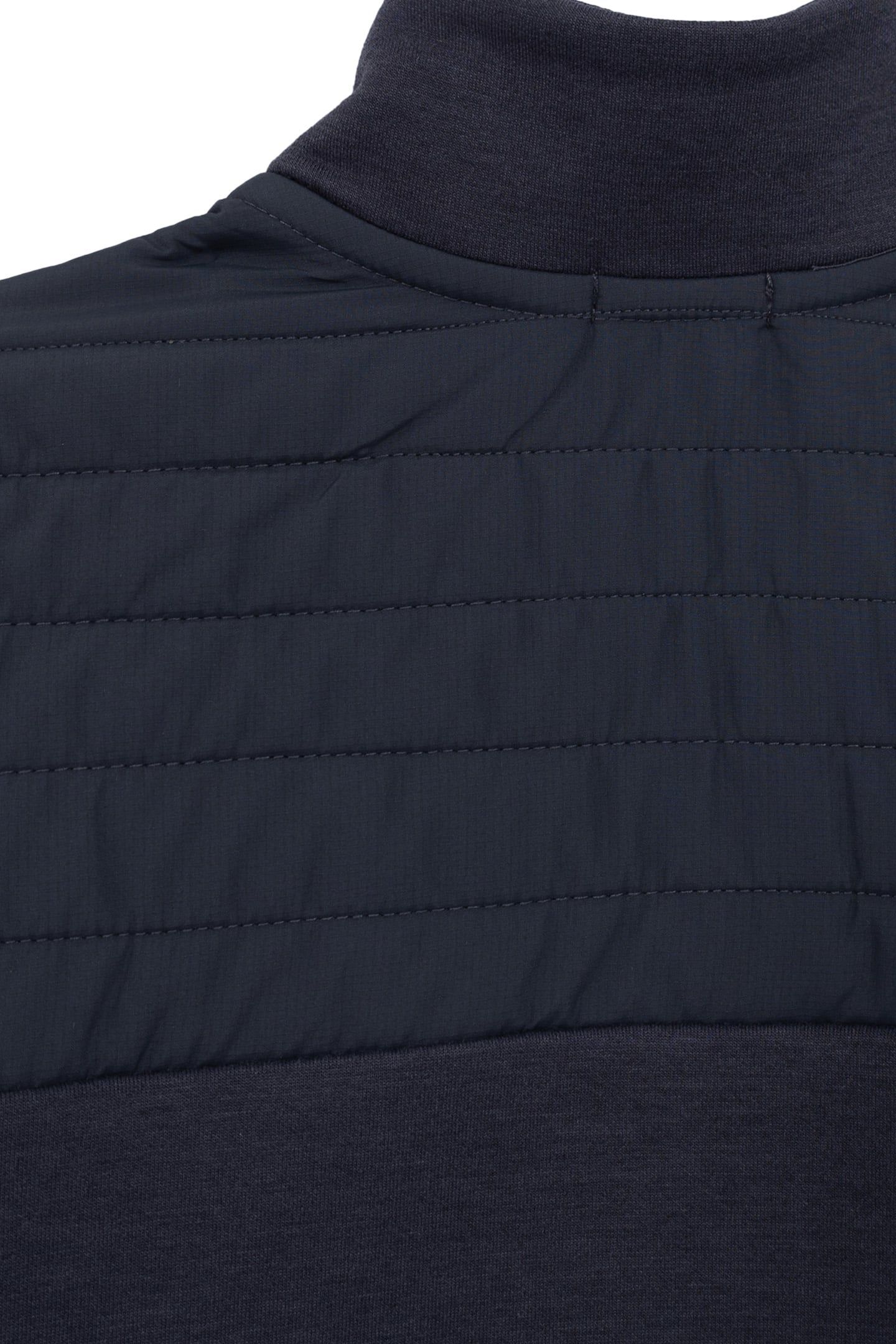 BOY'S GREY MIXED-FABRIC CARDIGAN WITH NYLON QUILTED BACK 6