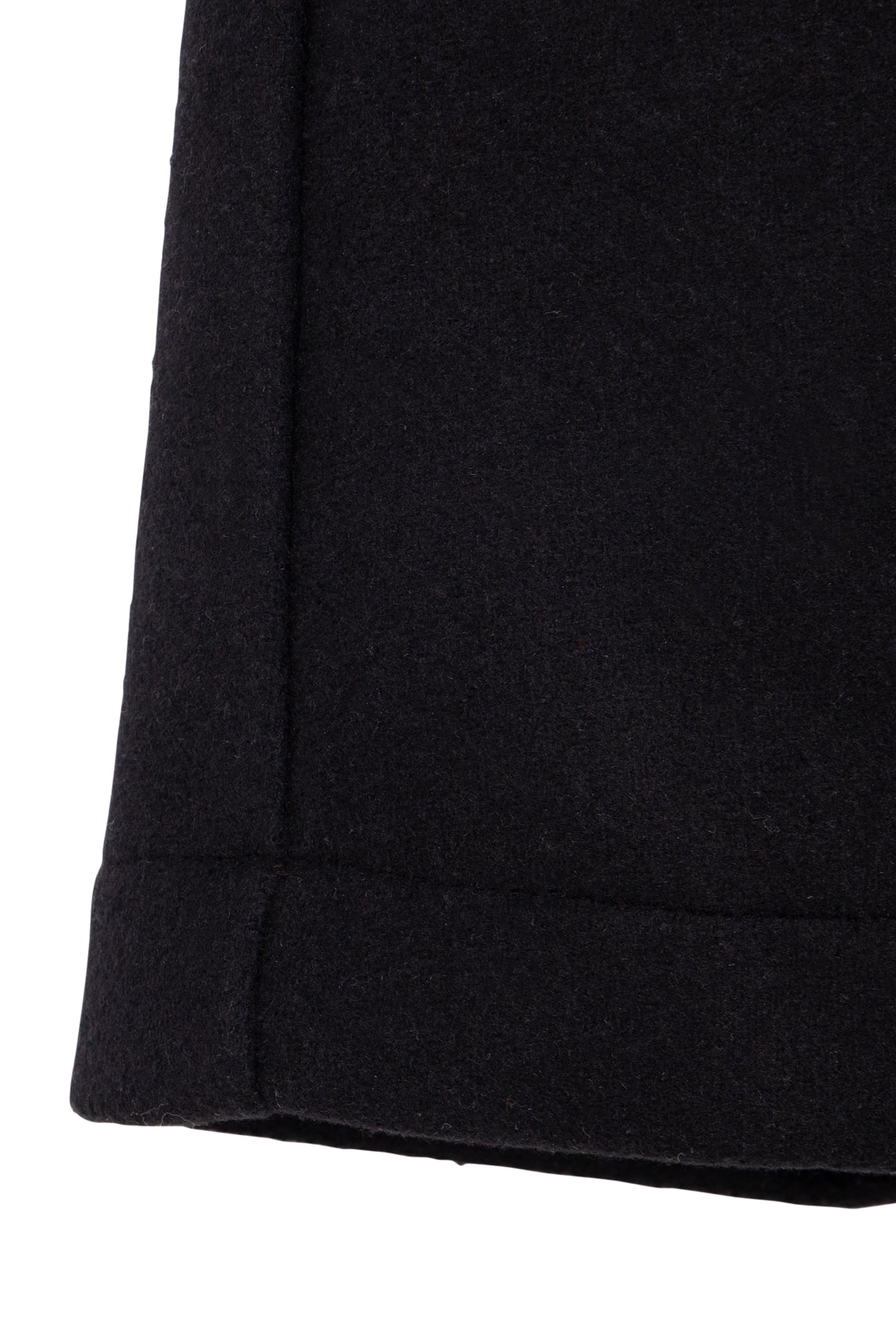 GIRLS' BLACK DOUBLE-ZIP WOOL SHORTS 6