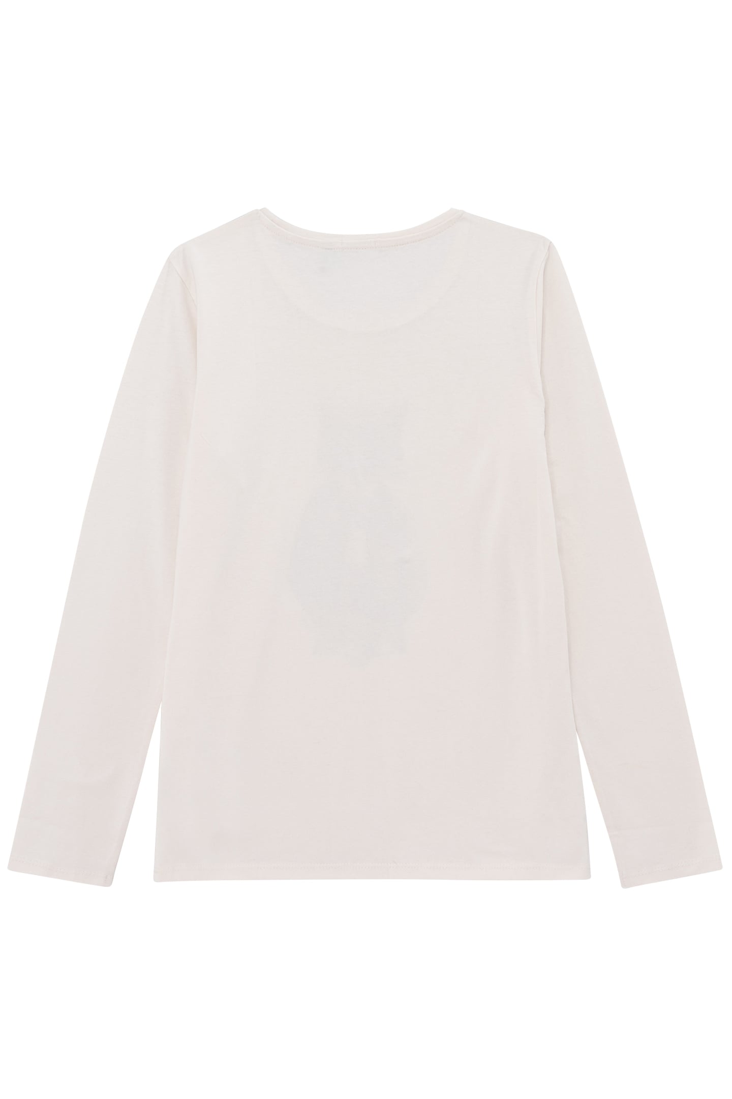 GIRL'S ECRU ORGANIC COTTON T-SHIRT WITH CAT PRINT 2
