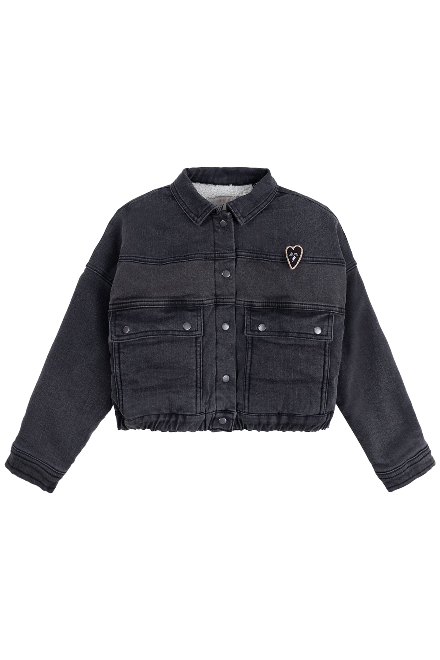 GIRL'S GREY FADED DENIM JACKET WITH LINING 1
