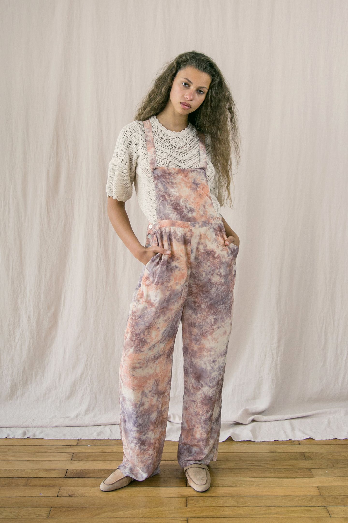 マメ Knitted Overalls、fetico JERSEY TOP OVERALLS CLEMENCE FIG TIE & DYE | Online Outlet | Otrium