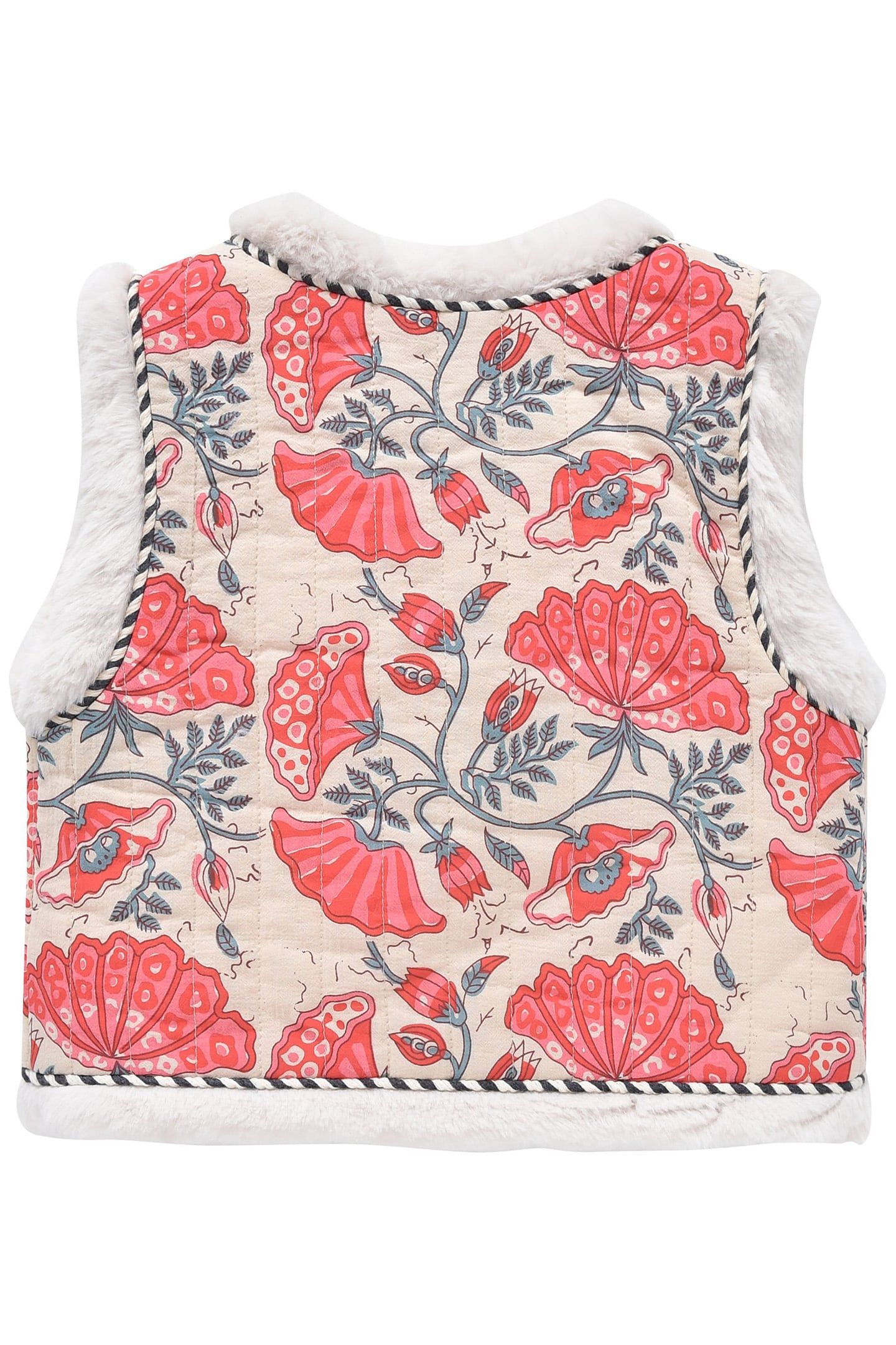 REVERSIBLE VEST APONI CREAM ENDLESSFLOWERS 3