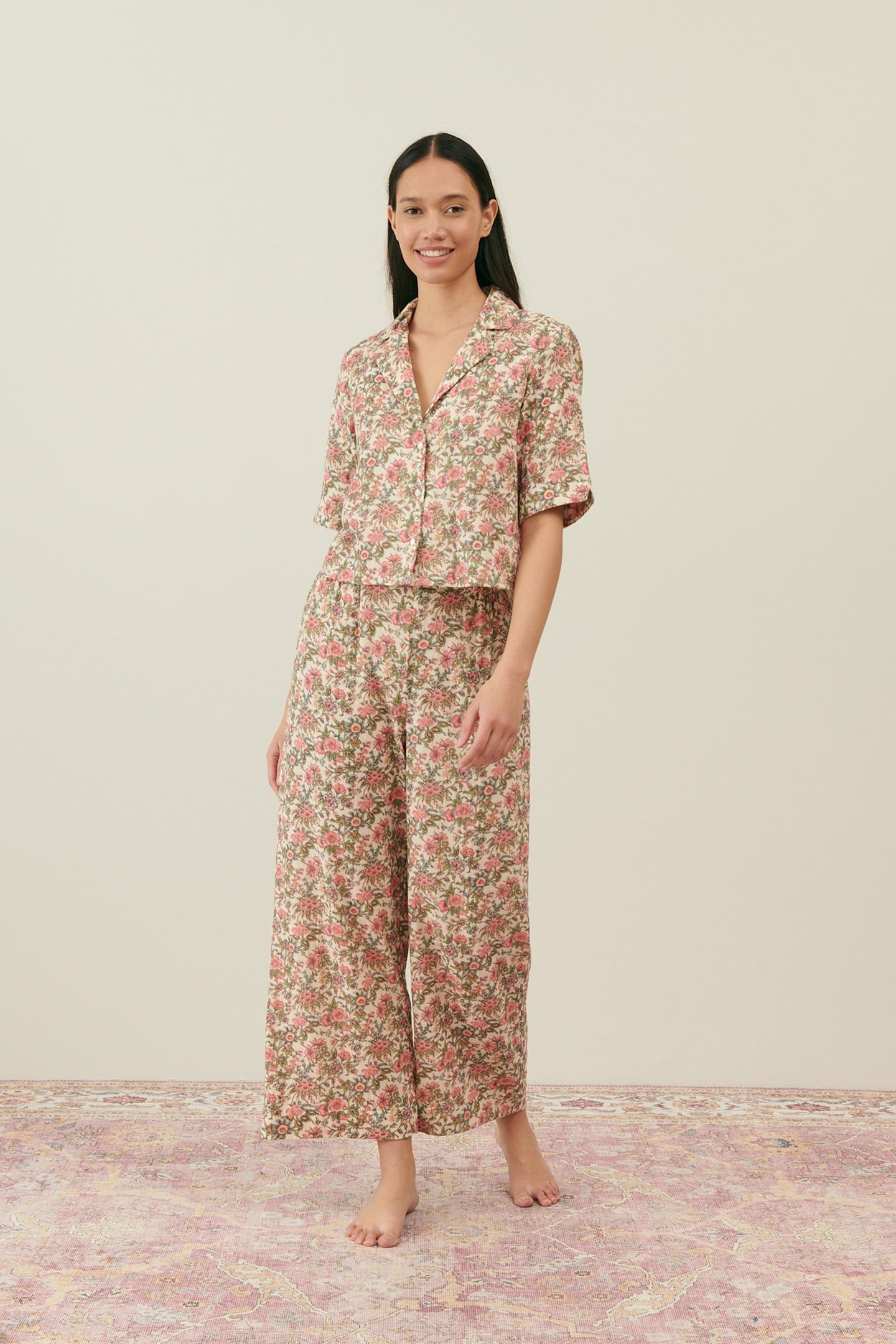 PAJAMAS SET LOUKA IVORY ENCH FIELDS 1