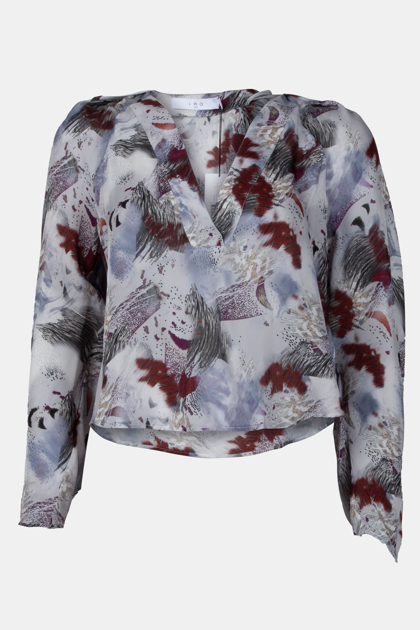 CHILALI TOP WHITE/BURGUNDY 4
