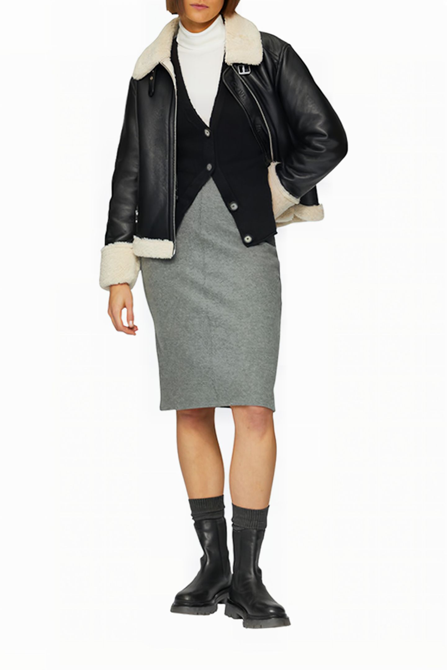 S.OLIVER SKIRT GREY/BLACK 2